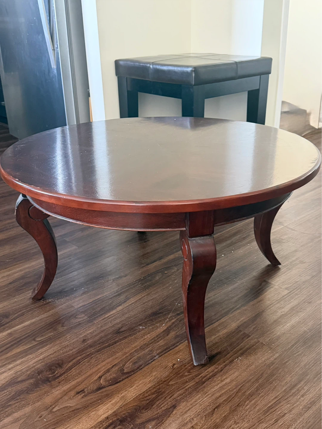 Round Coffee Table - Dark Wood