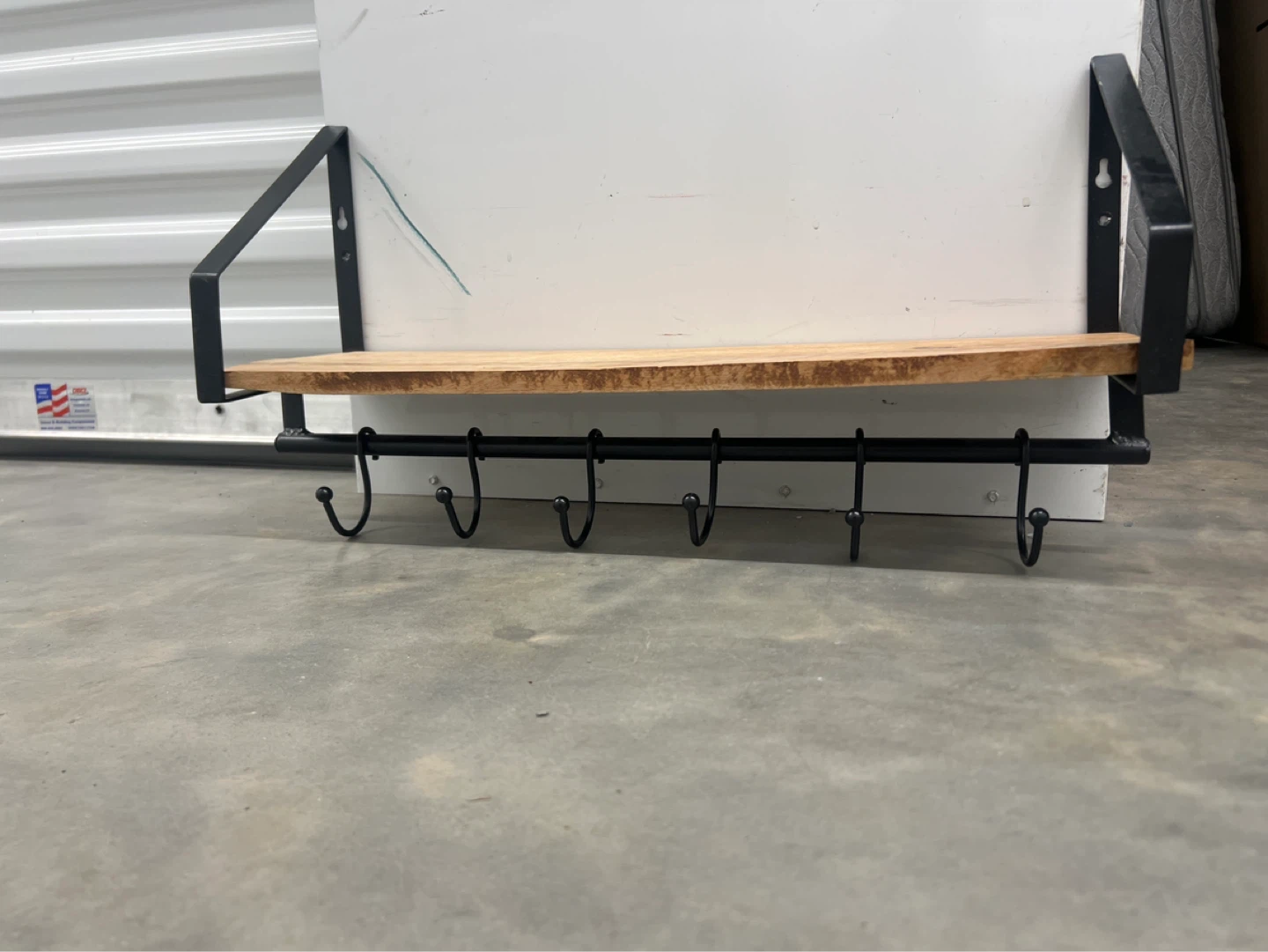 Wall Mounted Shelf with Hooks