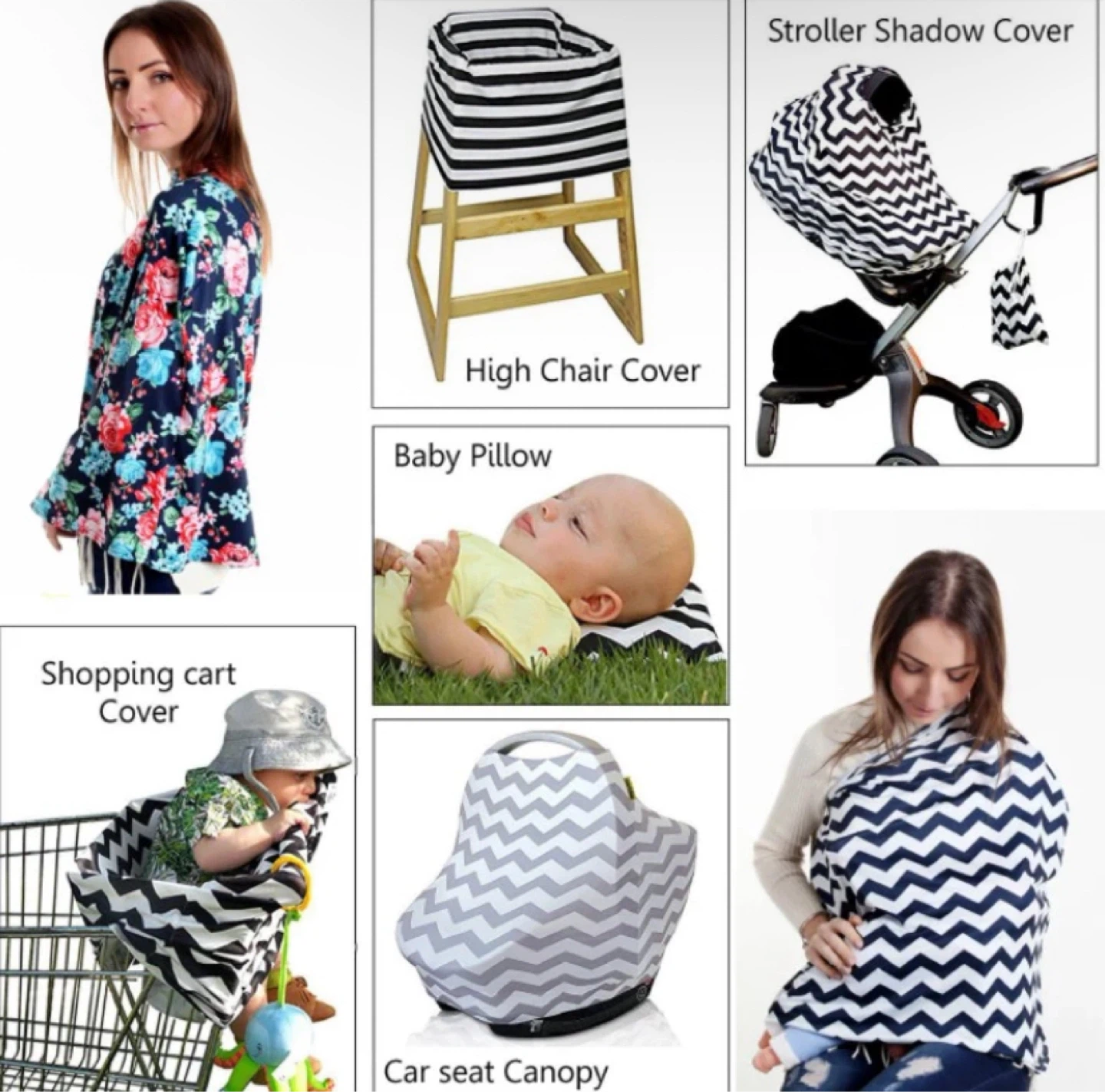 Nursing Cover/Car Seat Canopy - Navy Anchor Print - photo 2