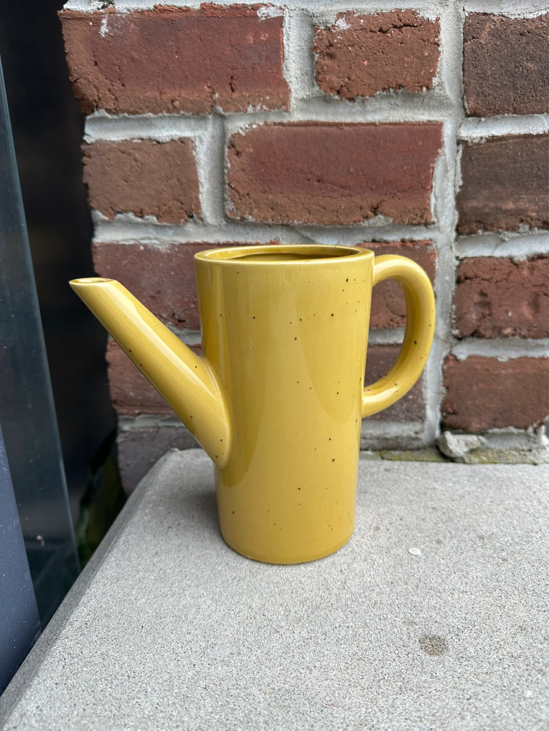 Yellow Ceramic Watering Can/Vase