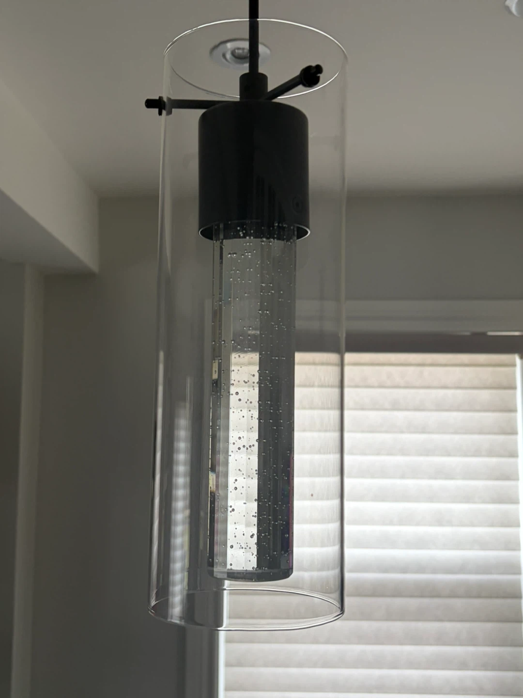 Cylinder Pendant Light Fixture with Bubble Glass - photo 4