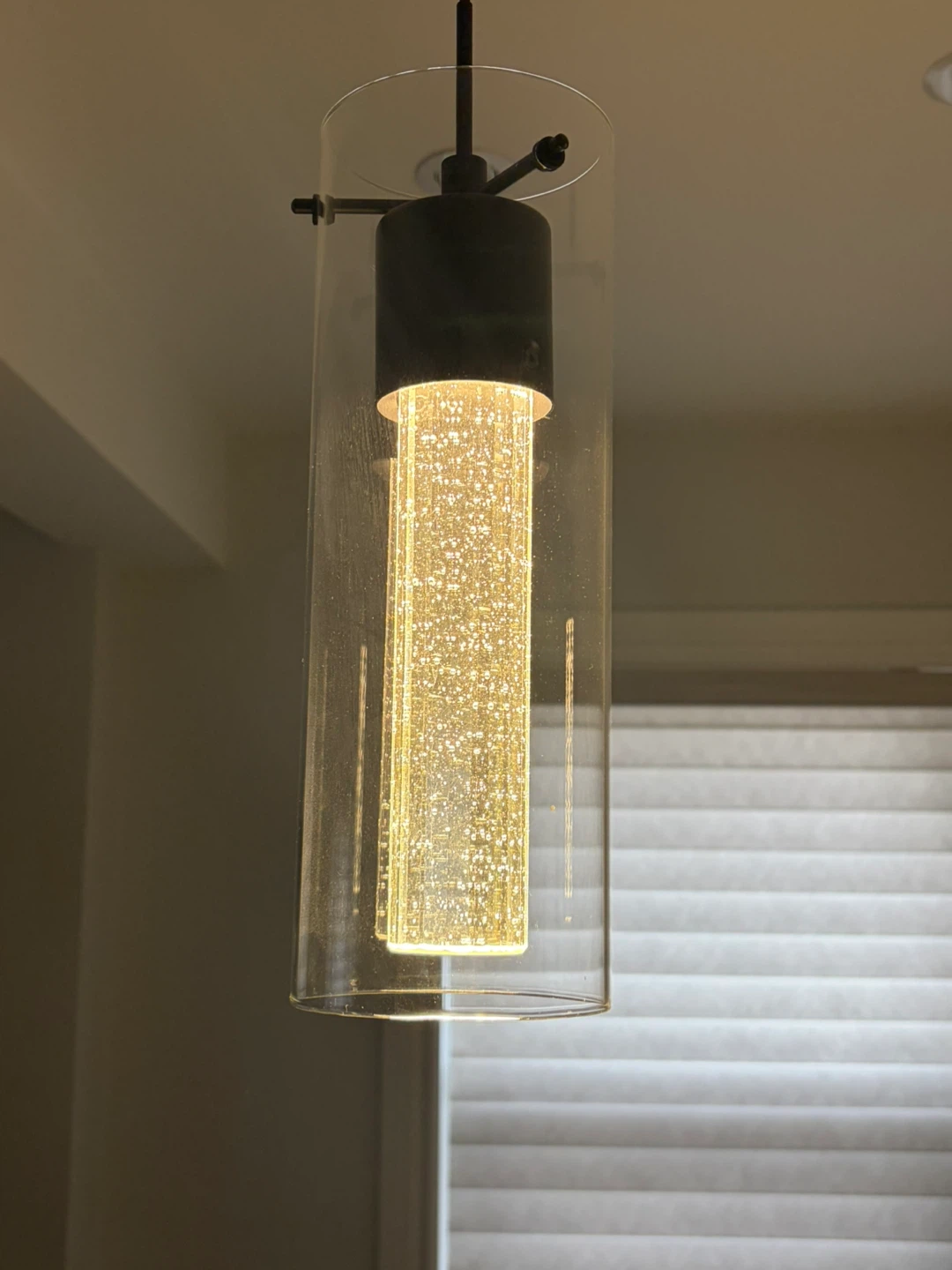 Cylinder Pendant Light Fixture with Bubble Glass - photo 3