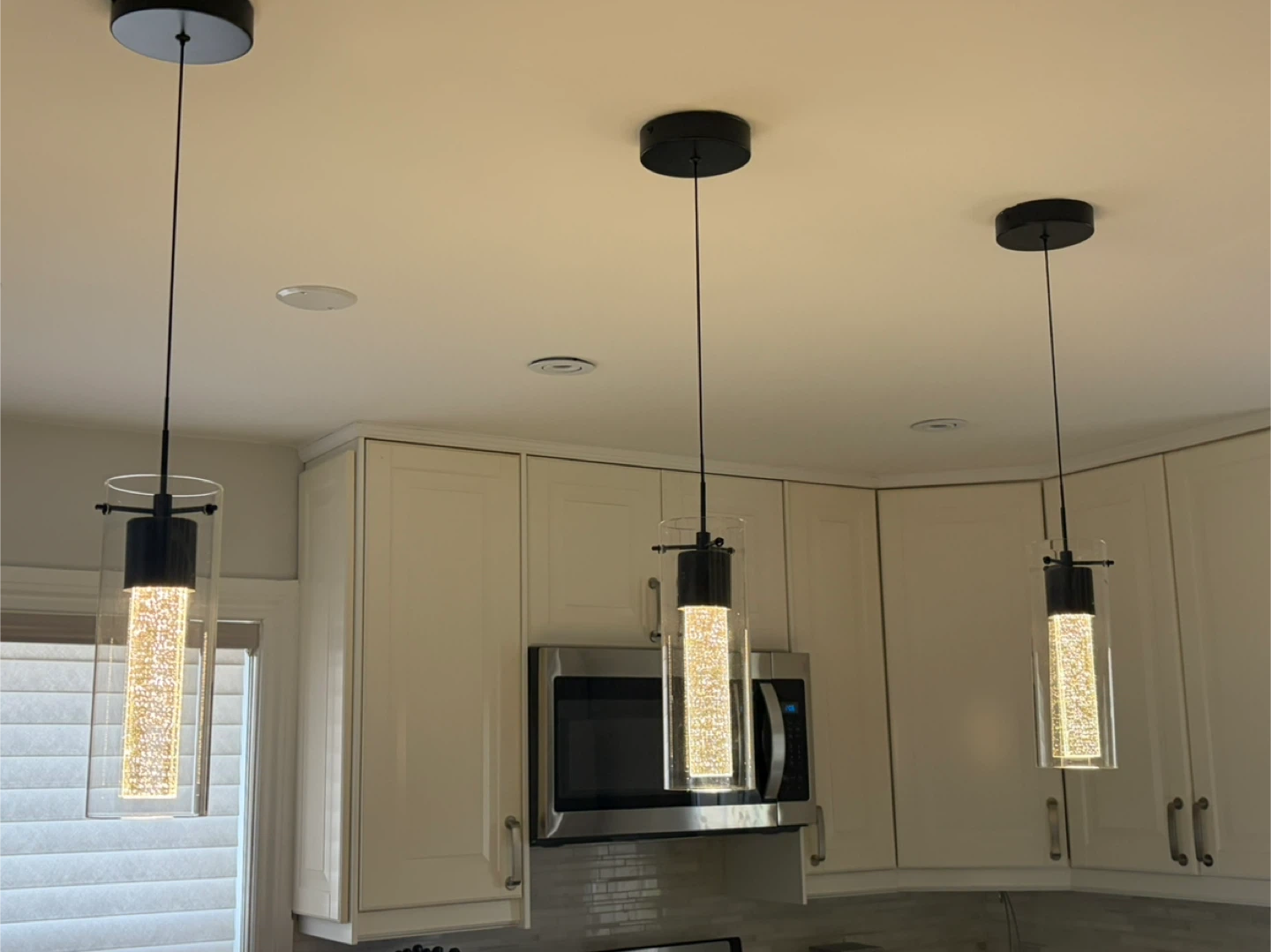 Cylinder Pendant Light Fixture with Bubble Glass - photo 2
