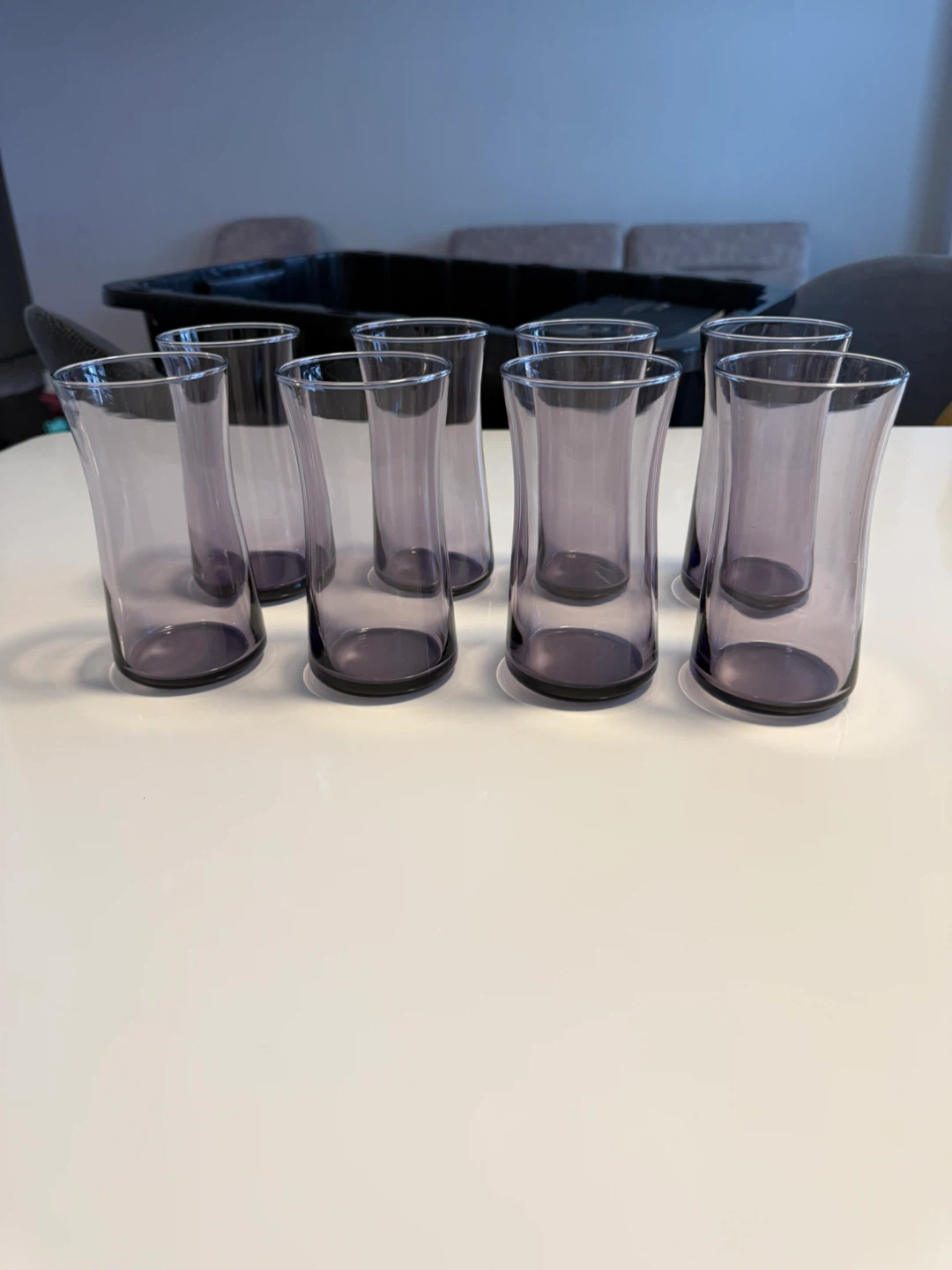 Set of 8 Purple Glass Tumblers