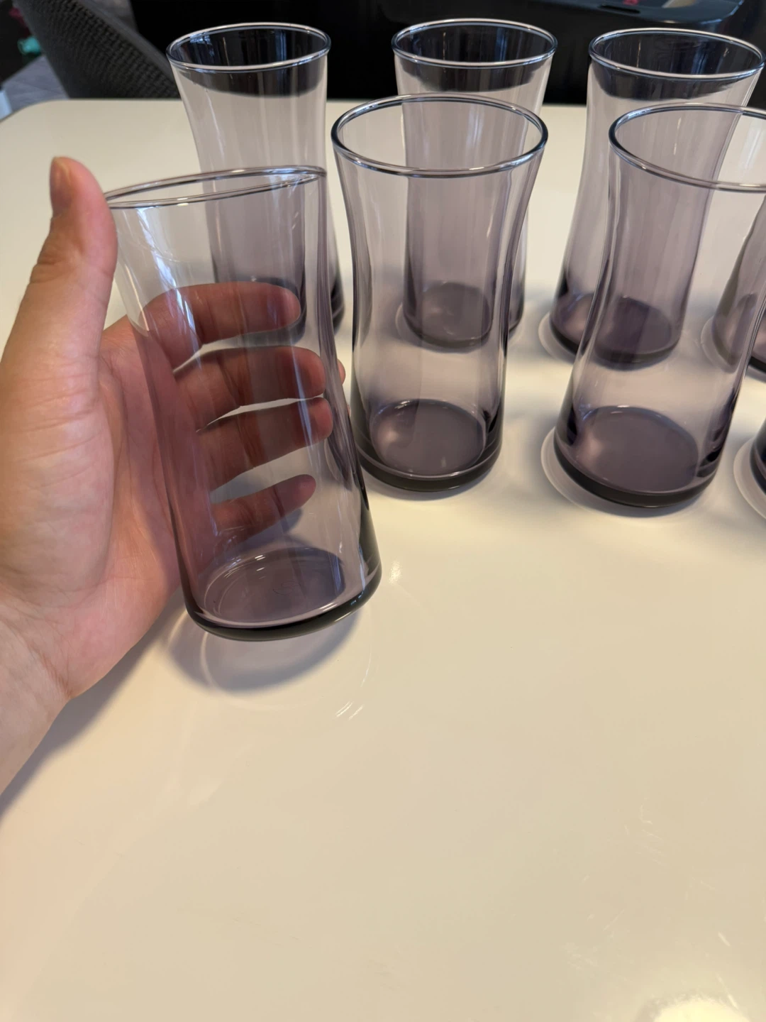 Set of 8 Purple Glass Tumblers - photo 2