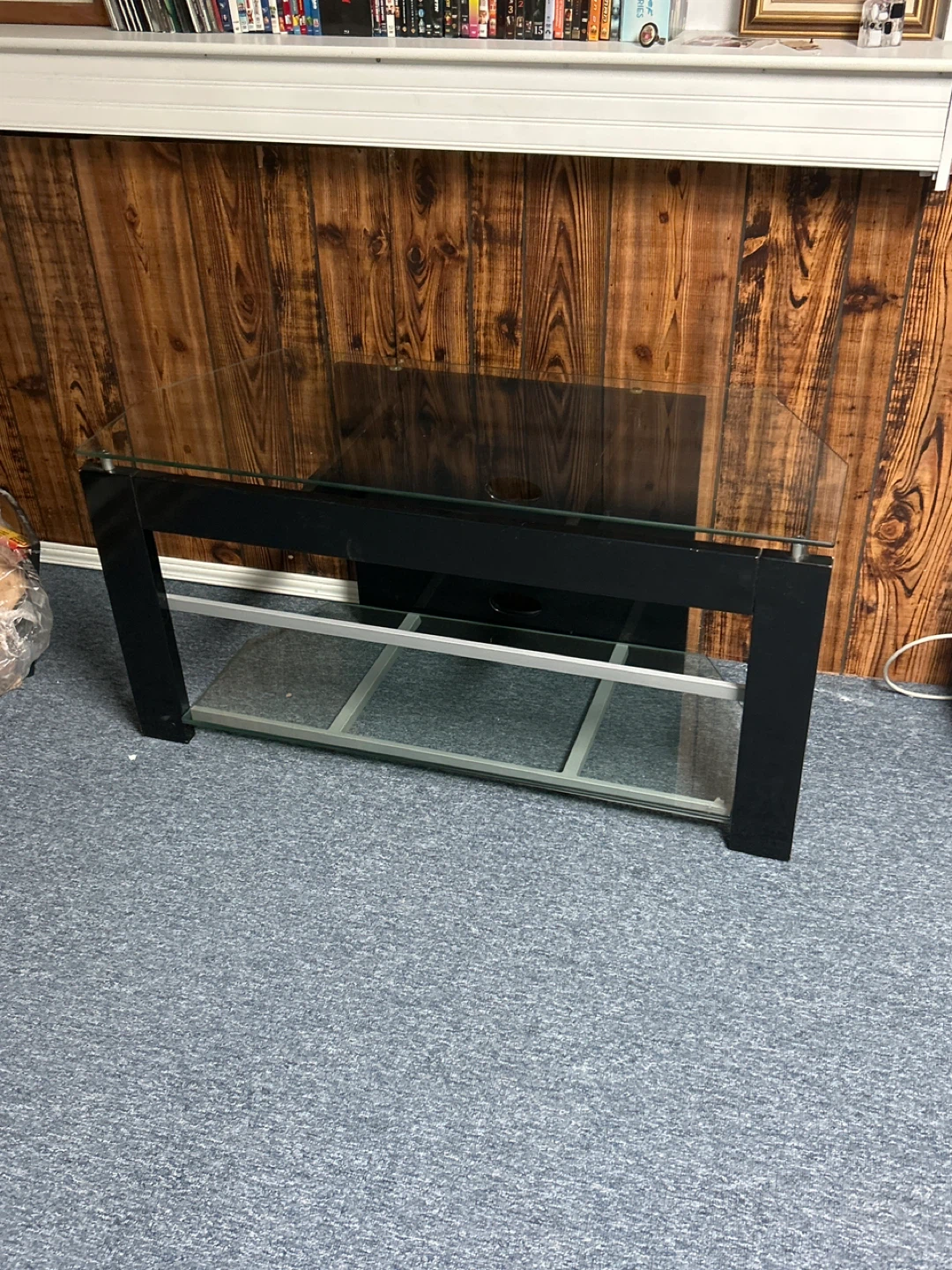 Black Glass TV Stand