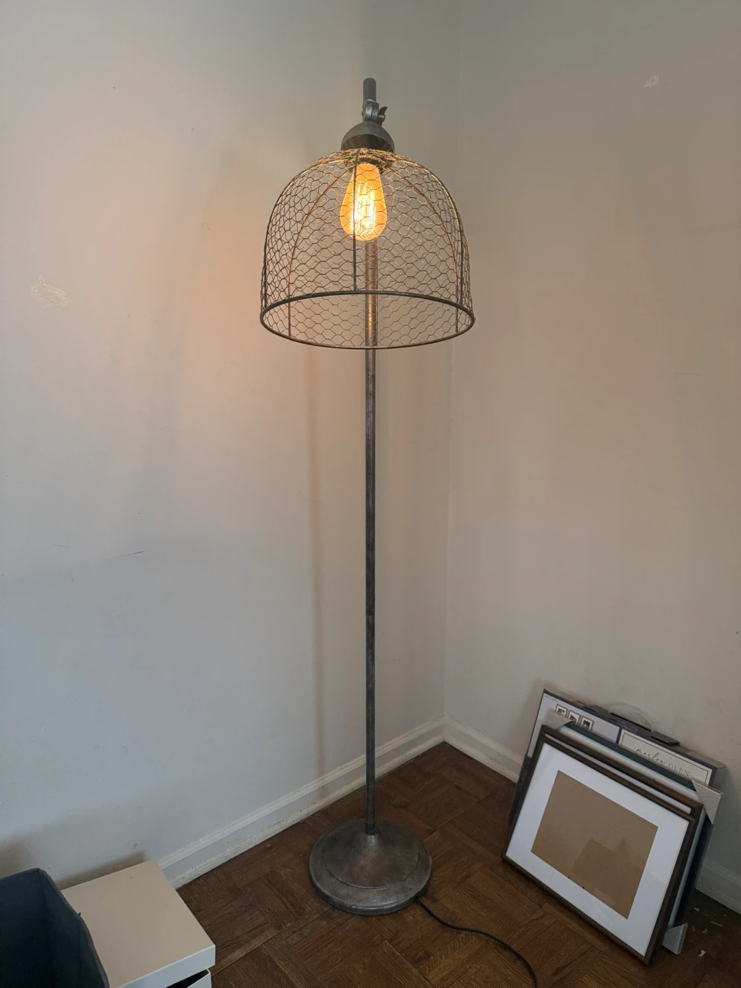Industrial Wire Mesh Dome Floor Lamp - photo 2