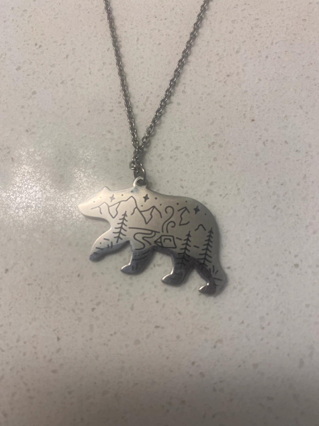 Bear pendant necklace with nature design - photo 2