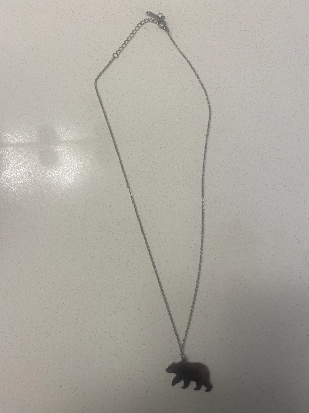 Bear pendant necklace with nature design