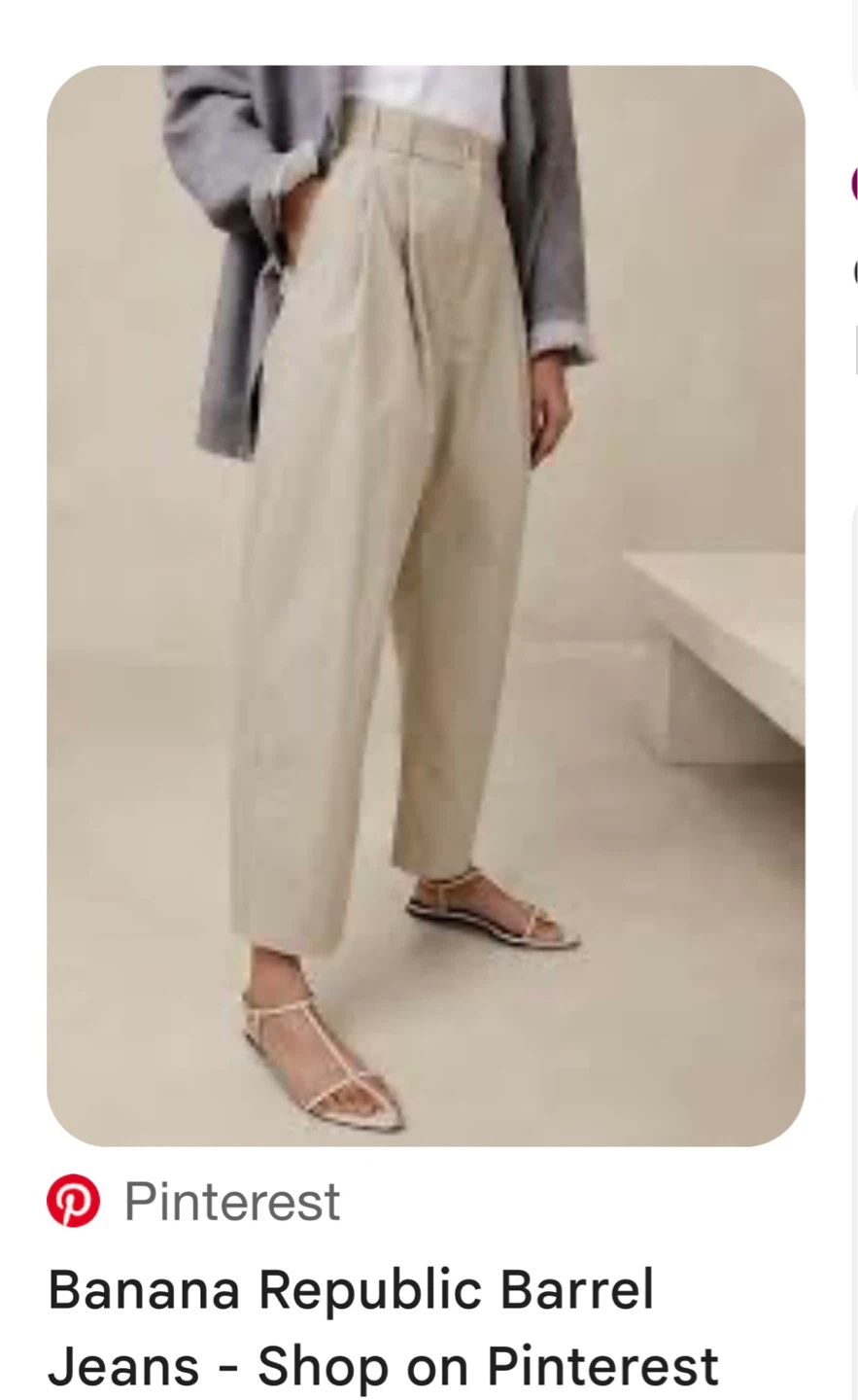 Banana Republic Boyfriend / Barrel Leg Pants - Black & Tan - photo 2