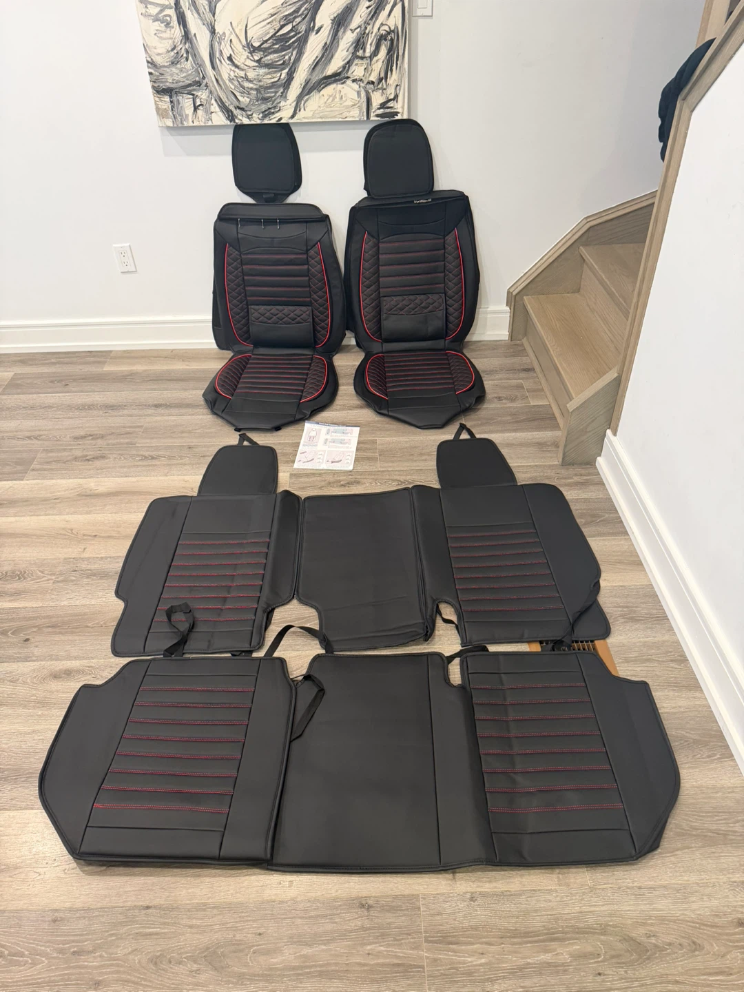 Black & Red Car Seat Covers Set - photo 2
