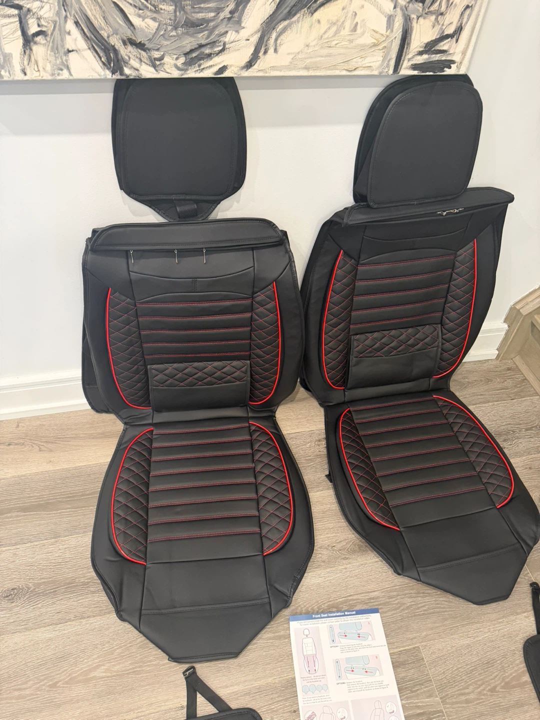 Black & Red Car Seat Covers Set - photo 3