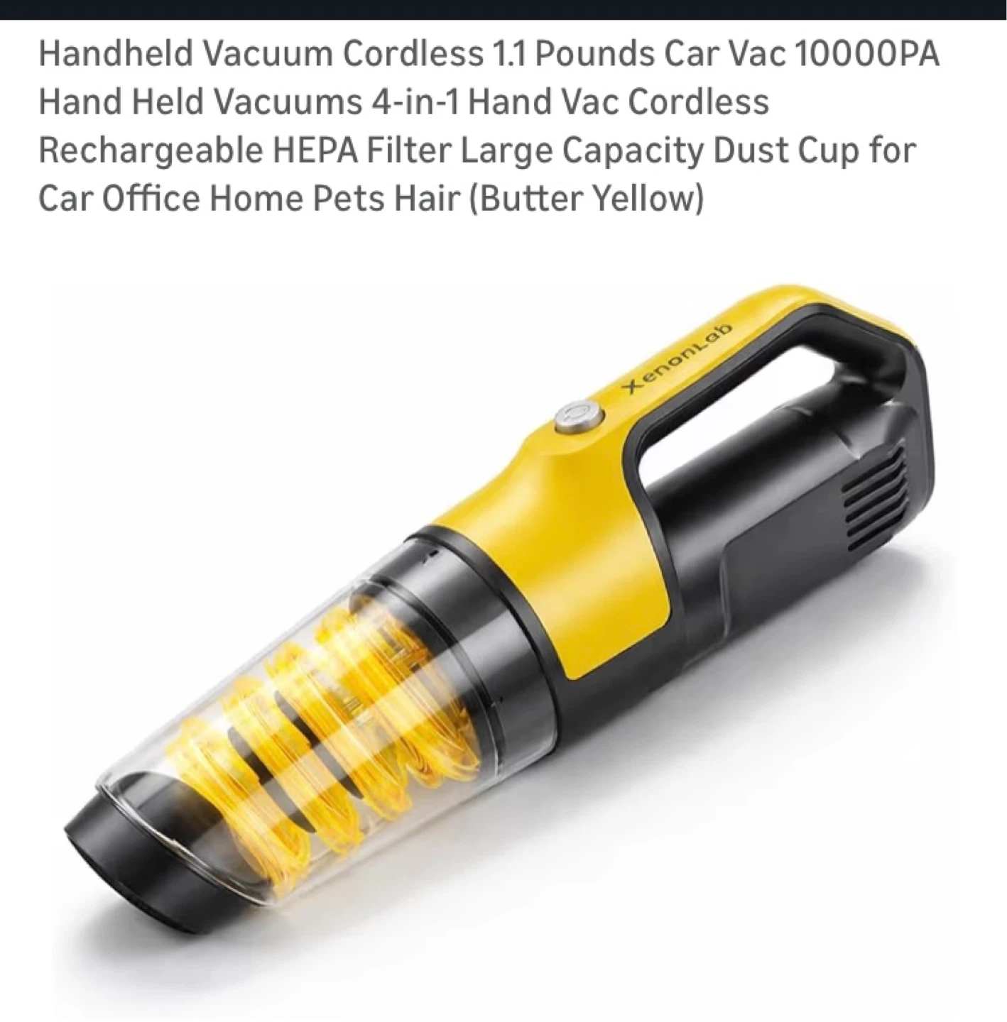 Handheld Vacuum Cordless 1.1 Pounds Car Vac 10000PA - XenonLab