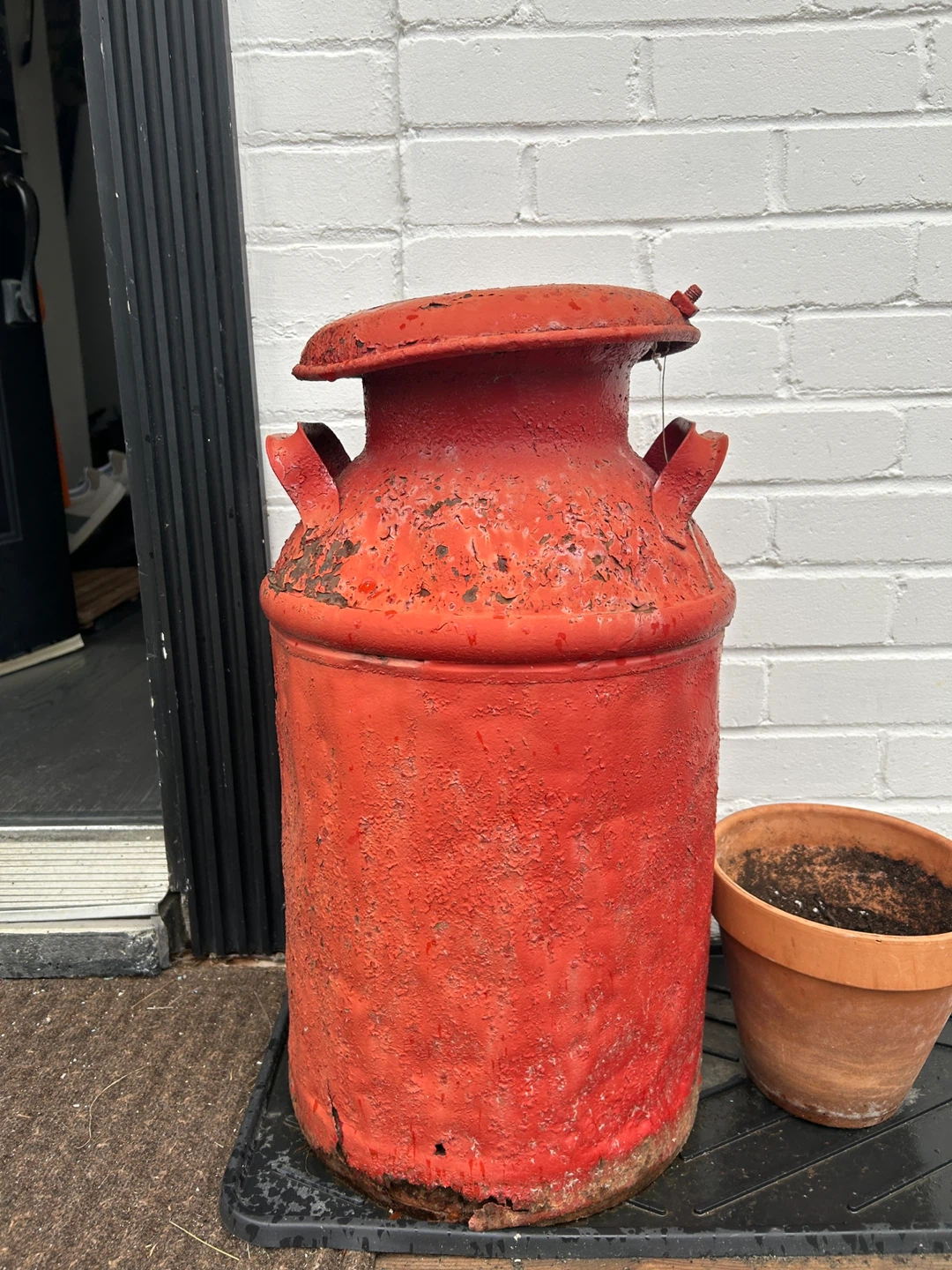 Vintage Decorative Milk Can with Farm Scene (As Is) - photo 3