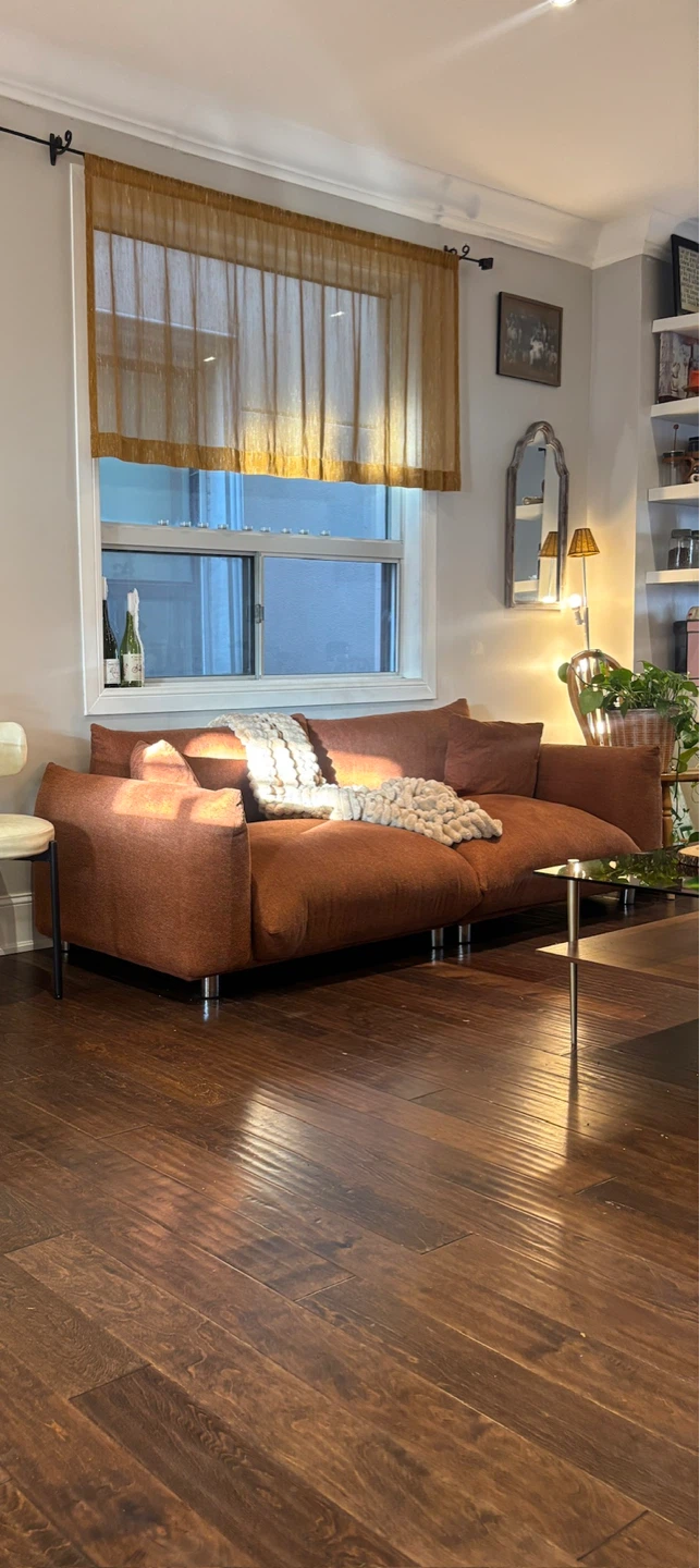 Beautiful Rust Orange Upholstered Sofa - photo 3
