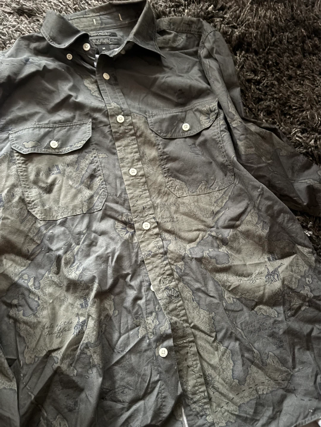 Banana Republic Map Print Button-Up Shirt in size M - photo 4