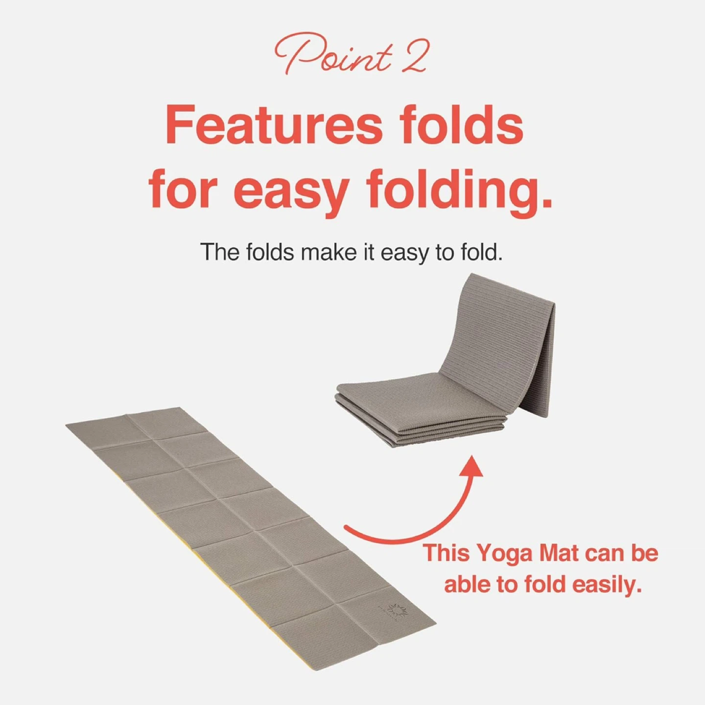 PrimaSole Foldable Yoga Mat - Gray - photo 2