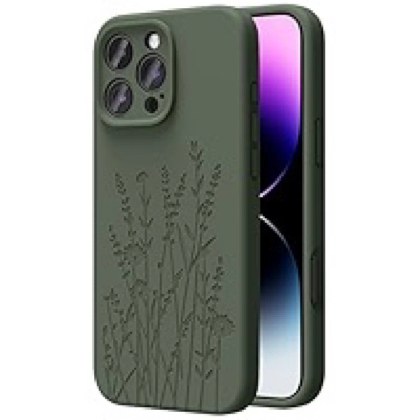 Green Floral Phone Case for iPhone 16Pro