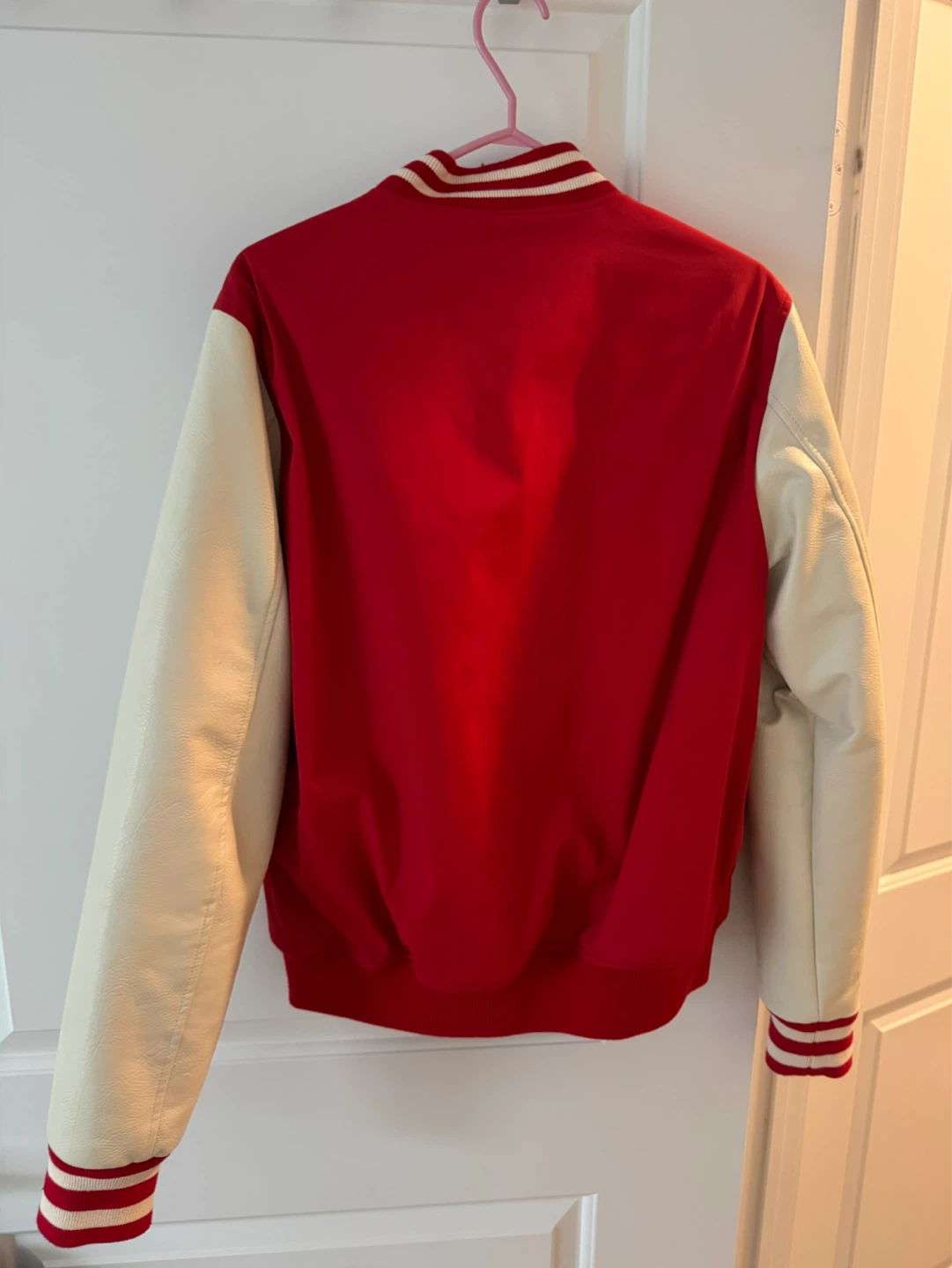 Superdry Varsity Bomber Jacket Red/Cream Size S - photo 3