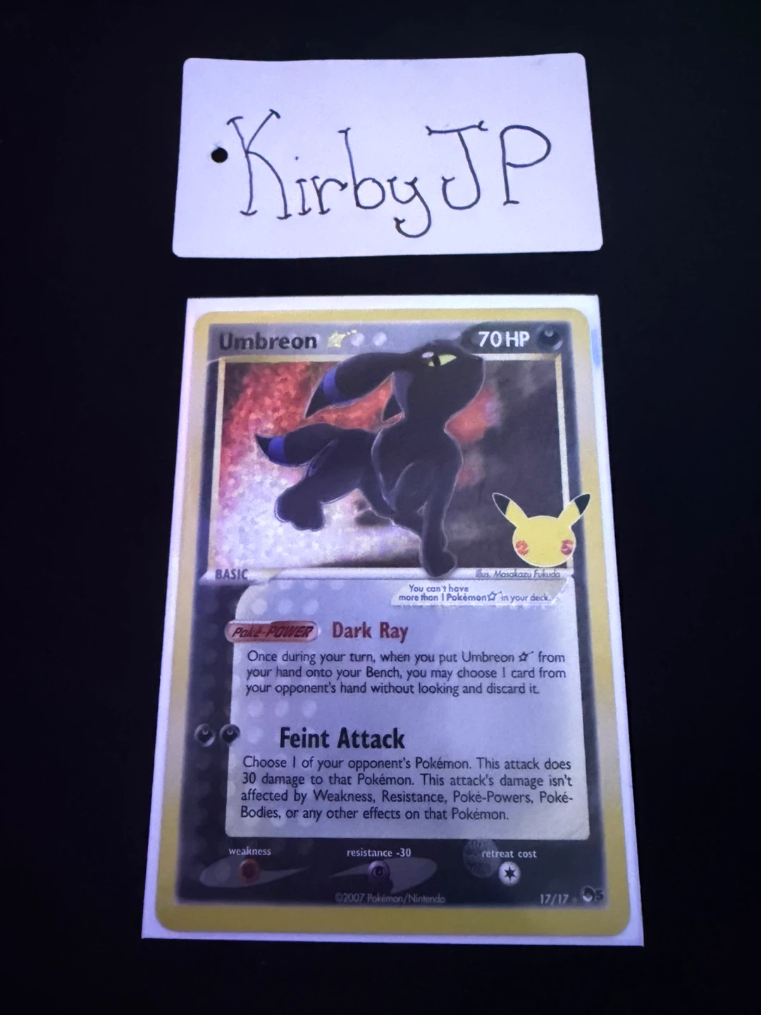 Pokemon Trading Cards - Umbreon Gold Star (Celebrations)