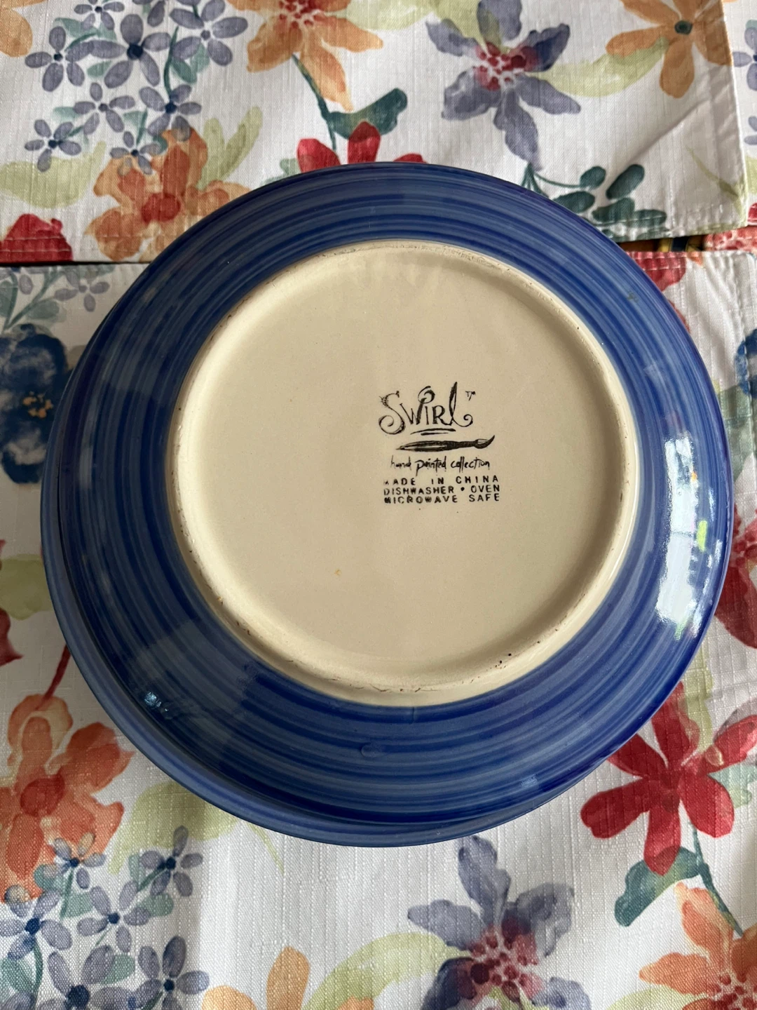 Set of 6 Blue Swirl Plates - photo 2