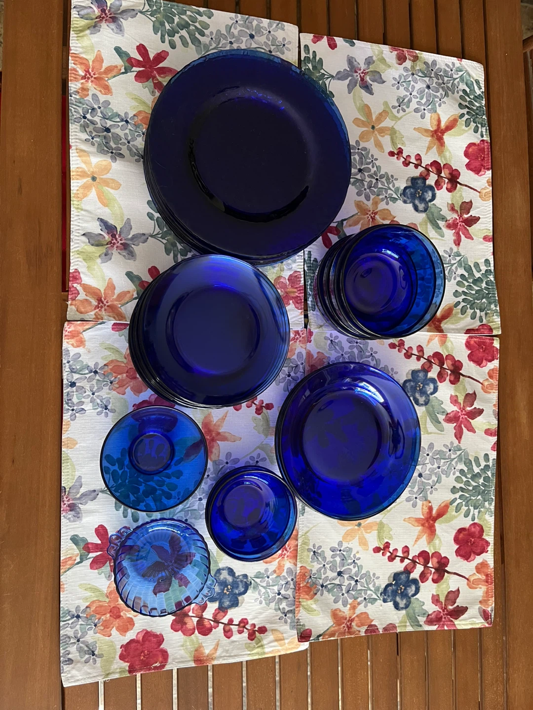 Cobalt Blue Glass Dinnerware Set - 34 pc.
