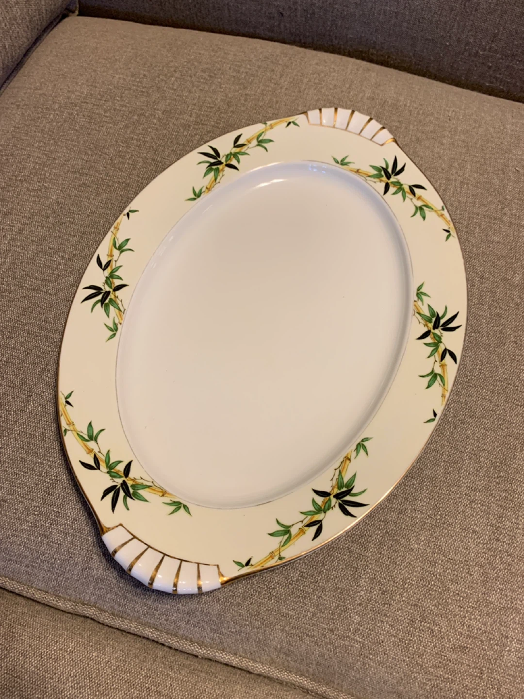 Oval Platter with Bamboo Design