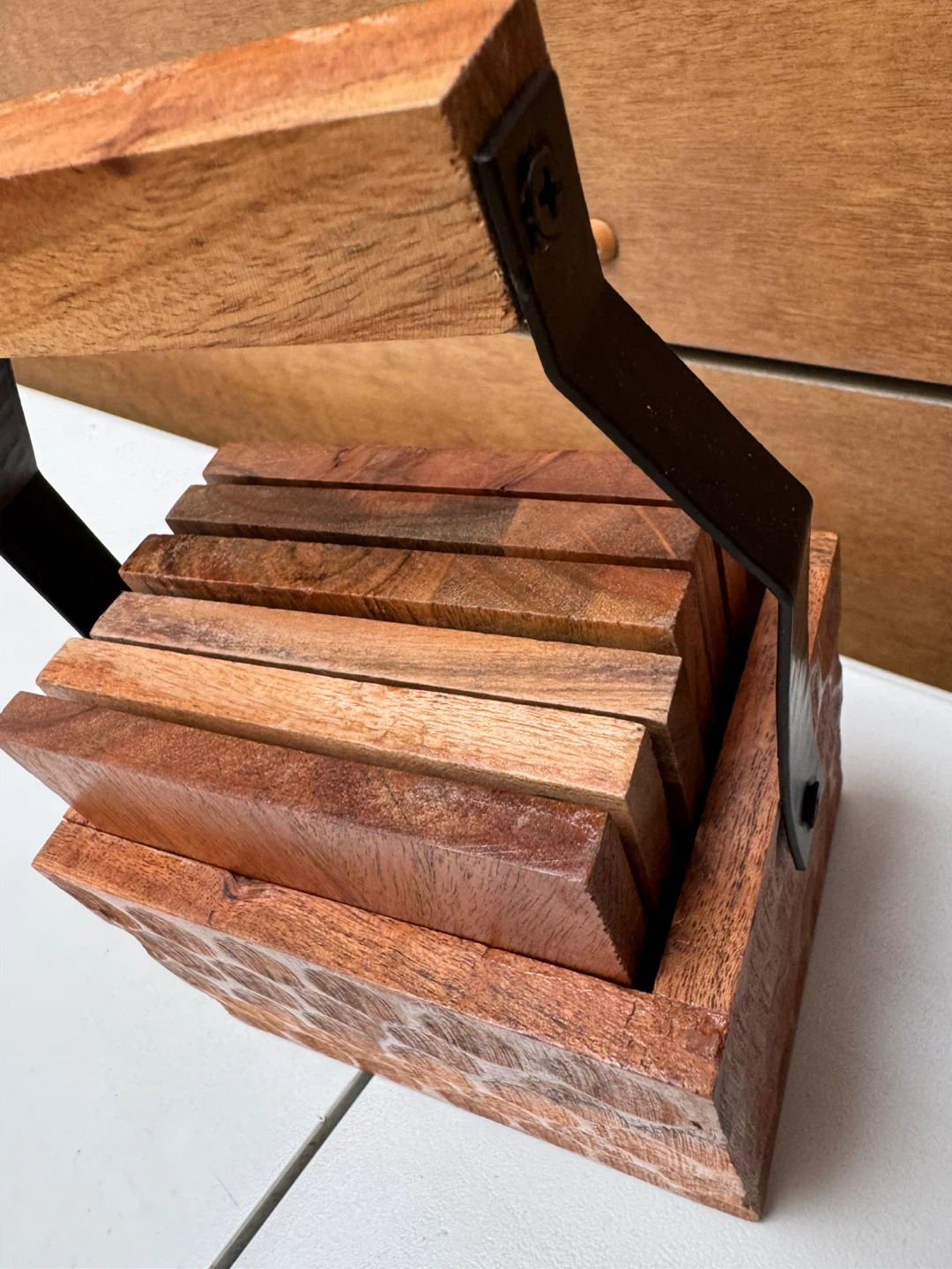 Wooden Coaster Set with Caddy - photo 2