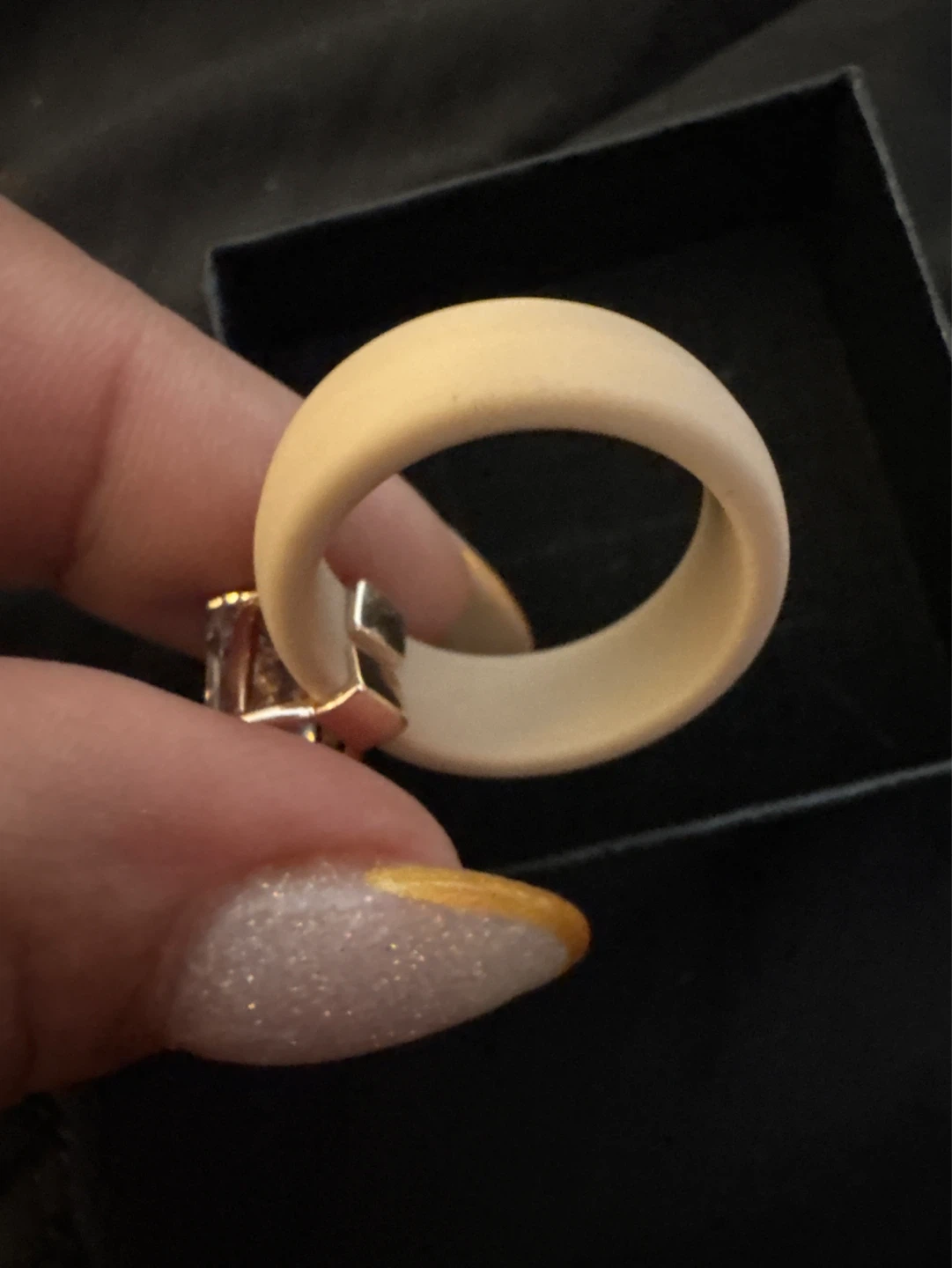 New Princess Cut Cubic Zirconia & Silicone Band Engagement Ring - photo 2