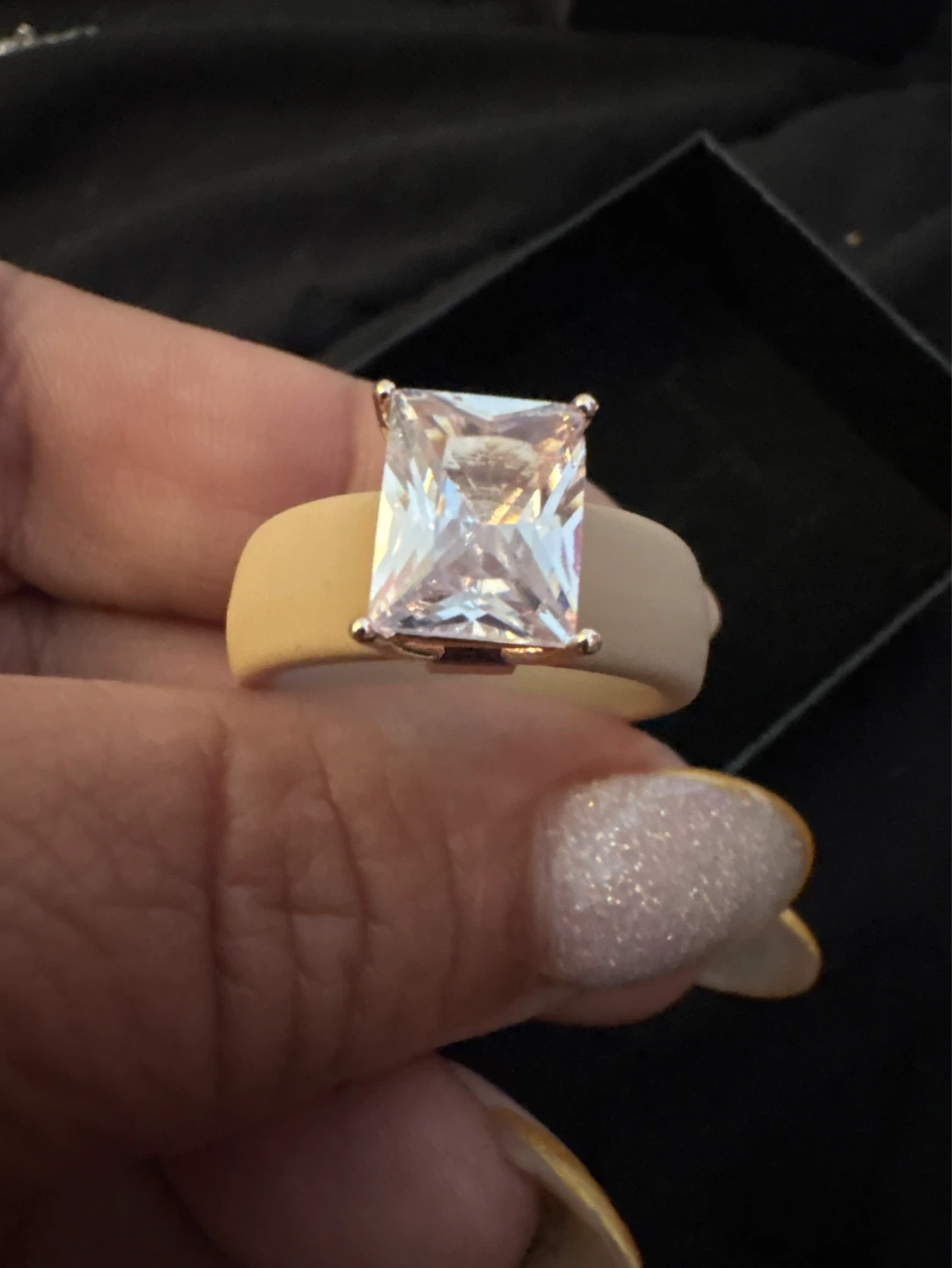 New Princess Cut Cubic Zirconia & Silicone Band Engagement Ring - photo 5