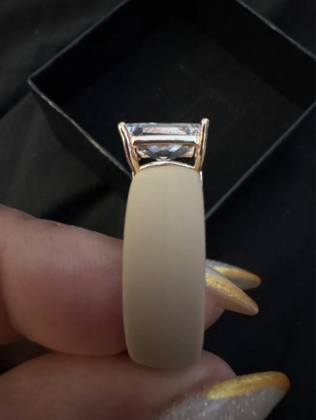 New Princess Cut Cubic Zirconia & Silicone Band Engagement Ring - photo 4