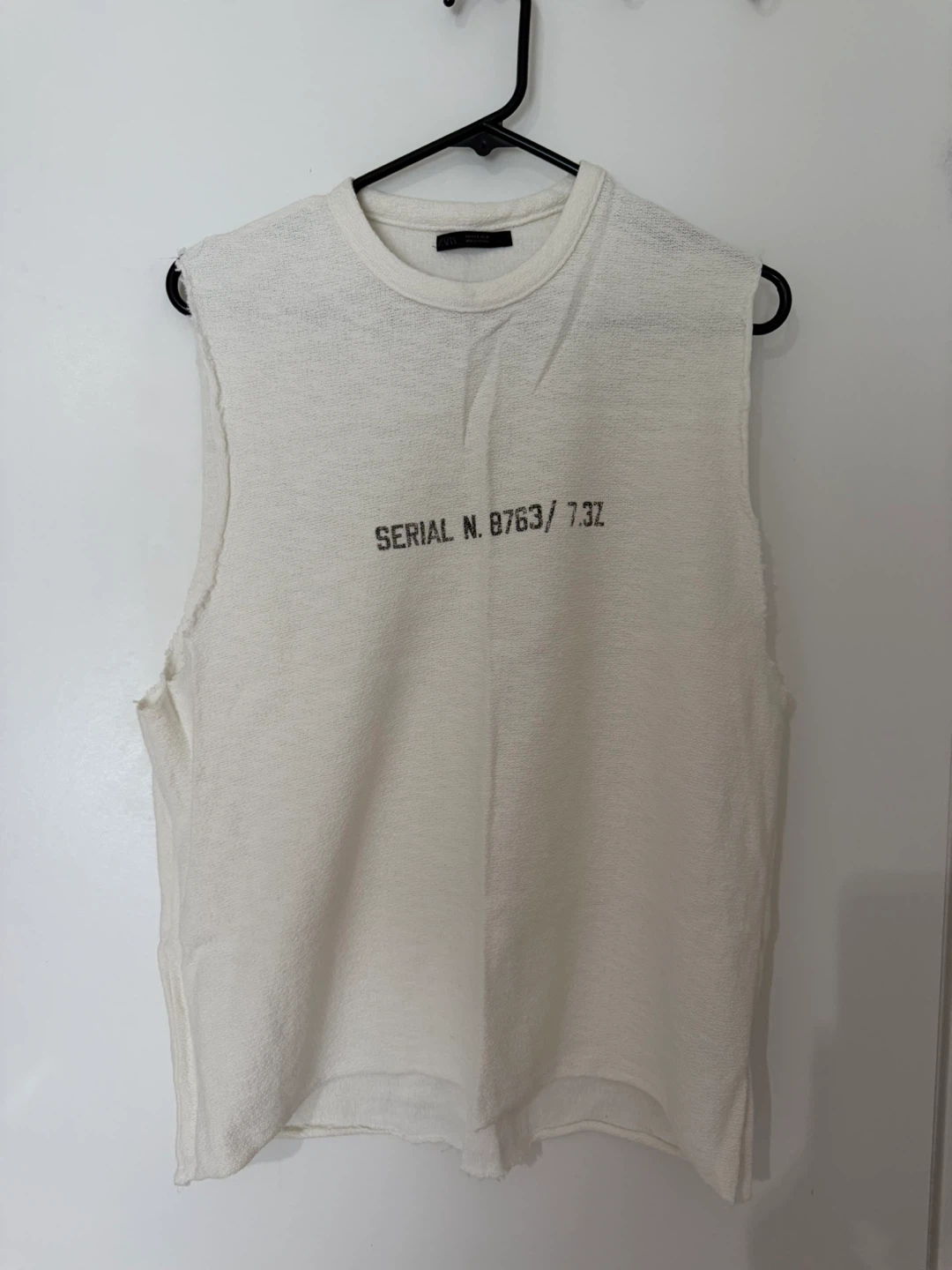 Zara White Sleeveless Graphic T-Shirt Size S - photo 2