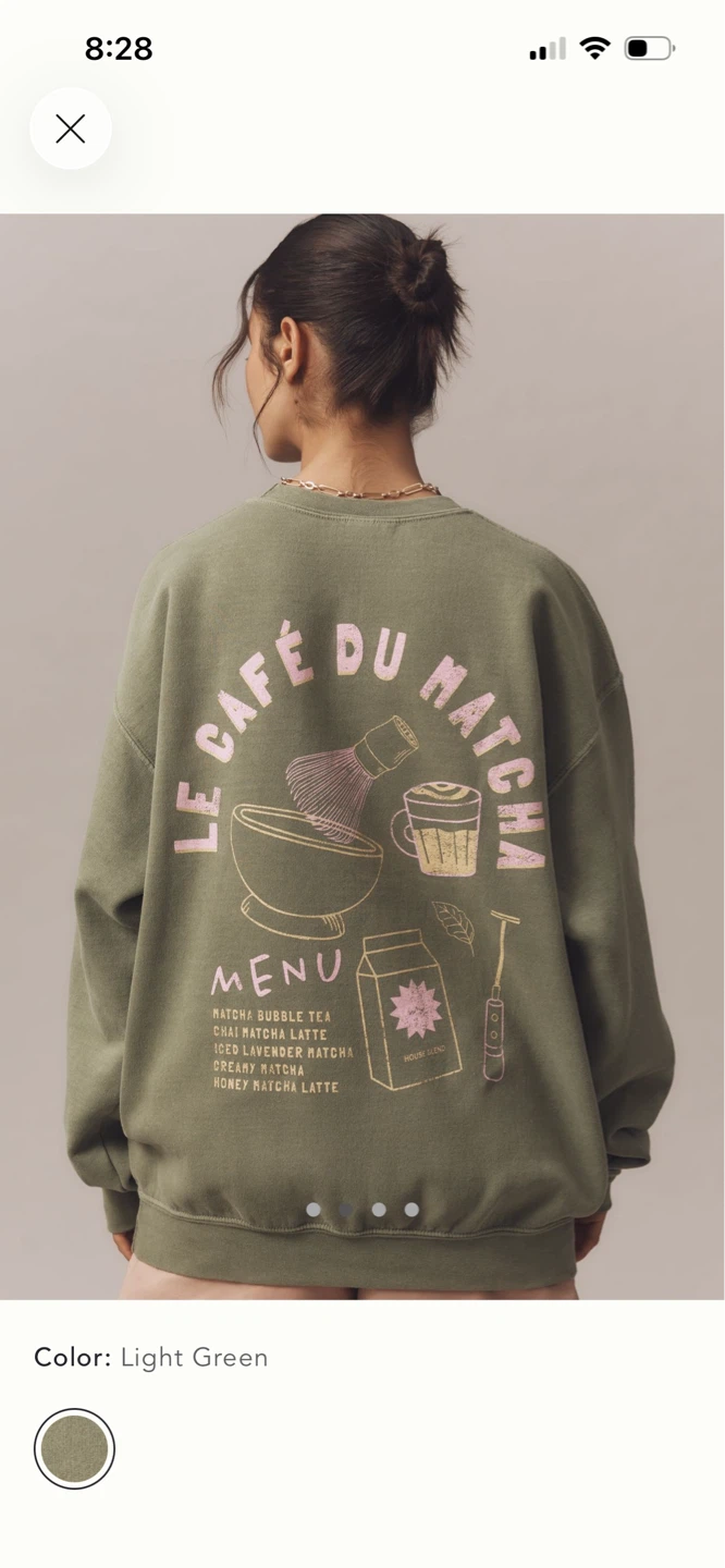 BNWT Anthropologie le cafe du Matcha sweatshirt S - photo 2