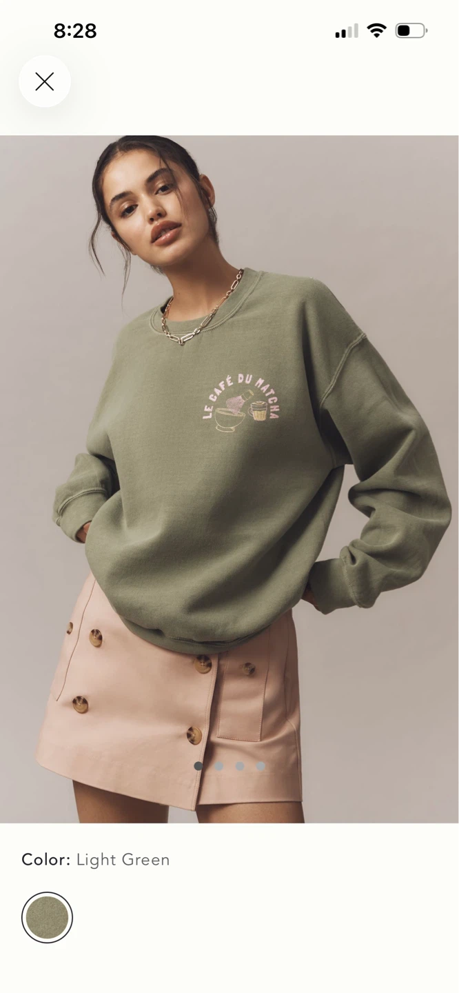 BNWT Anthropologie le cafe du Matcha sweatshirt S