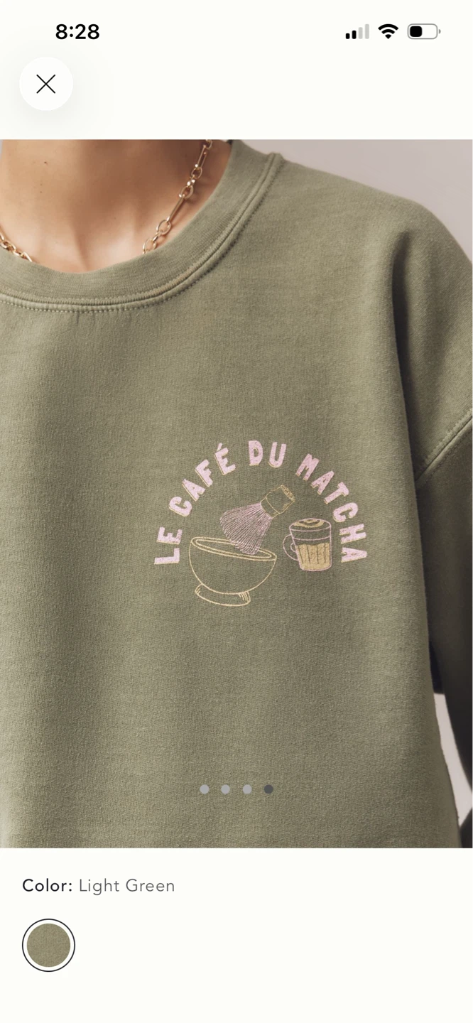 BNWT Anthropologie le cafe du Matcha sweatshirt S - photo 4