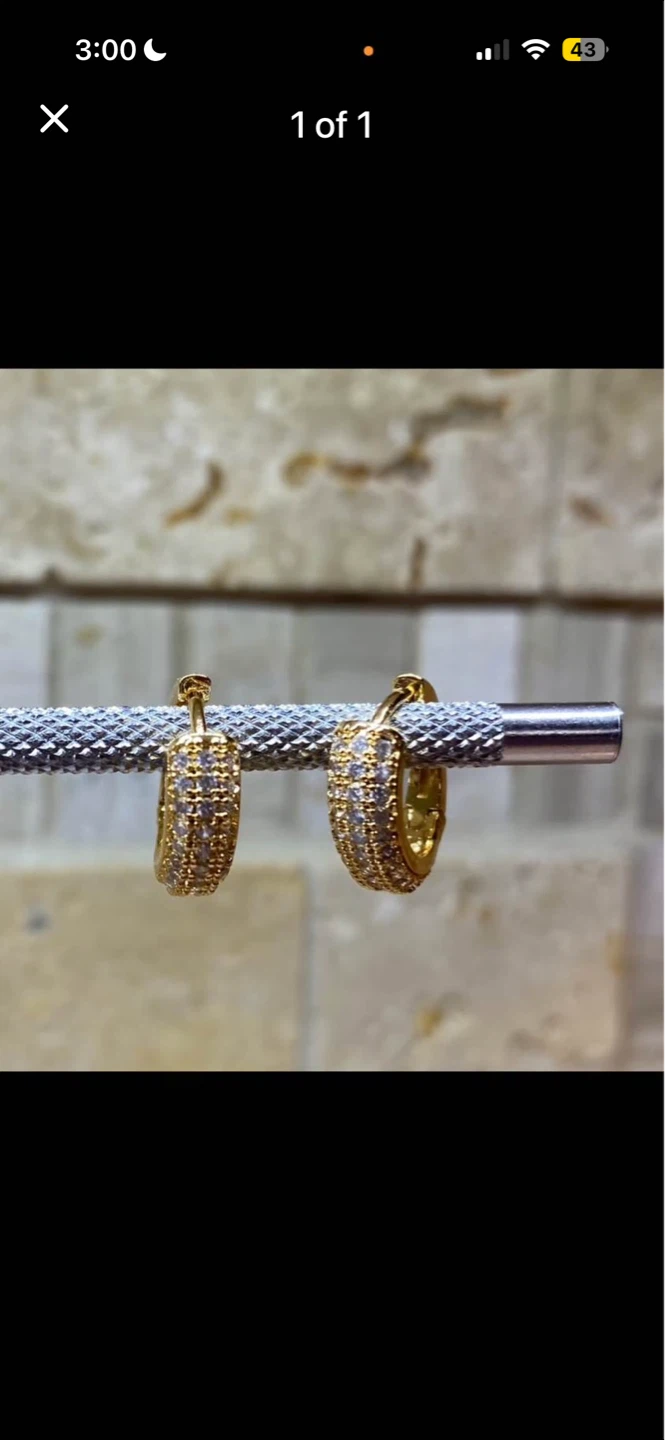 Gold-tone Rings and Hoop Earrings Set - photo 3