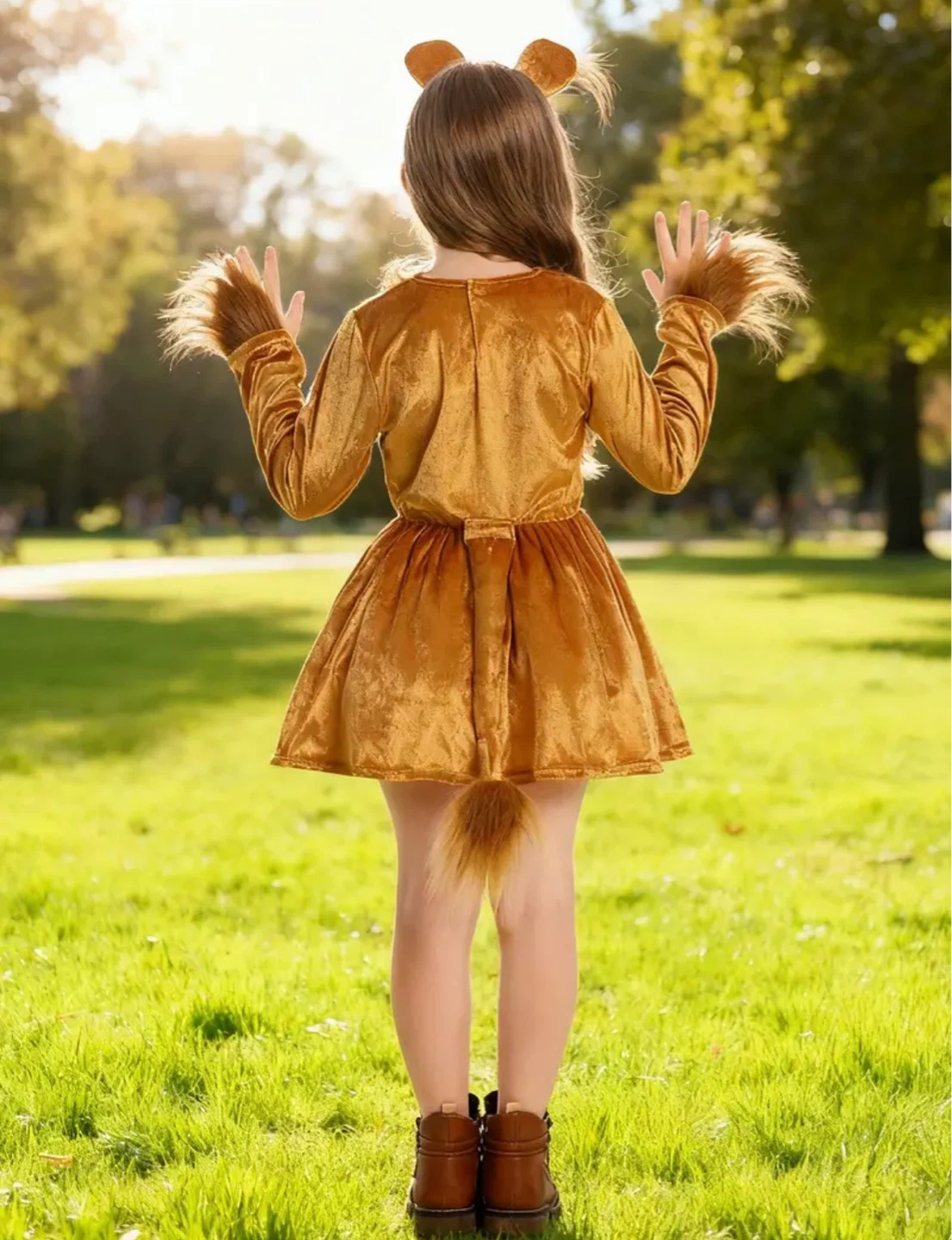 Kids Lion Costume Dress with Tail and Ears - photo 2