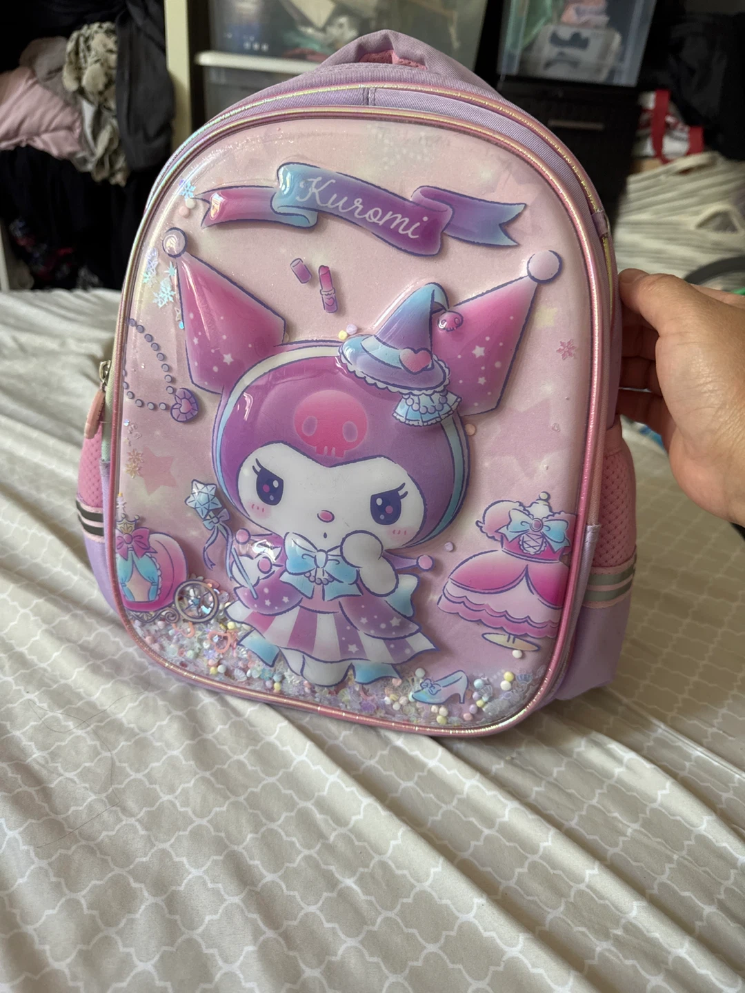 Kuromi Pink & Purple Glitter Backpack