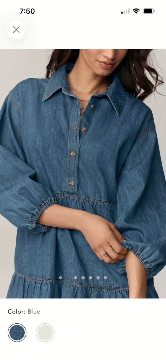 BNWT Anthropologie Maeve Bettina Denim Shirt Dress S - photo 2