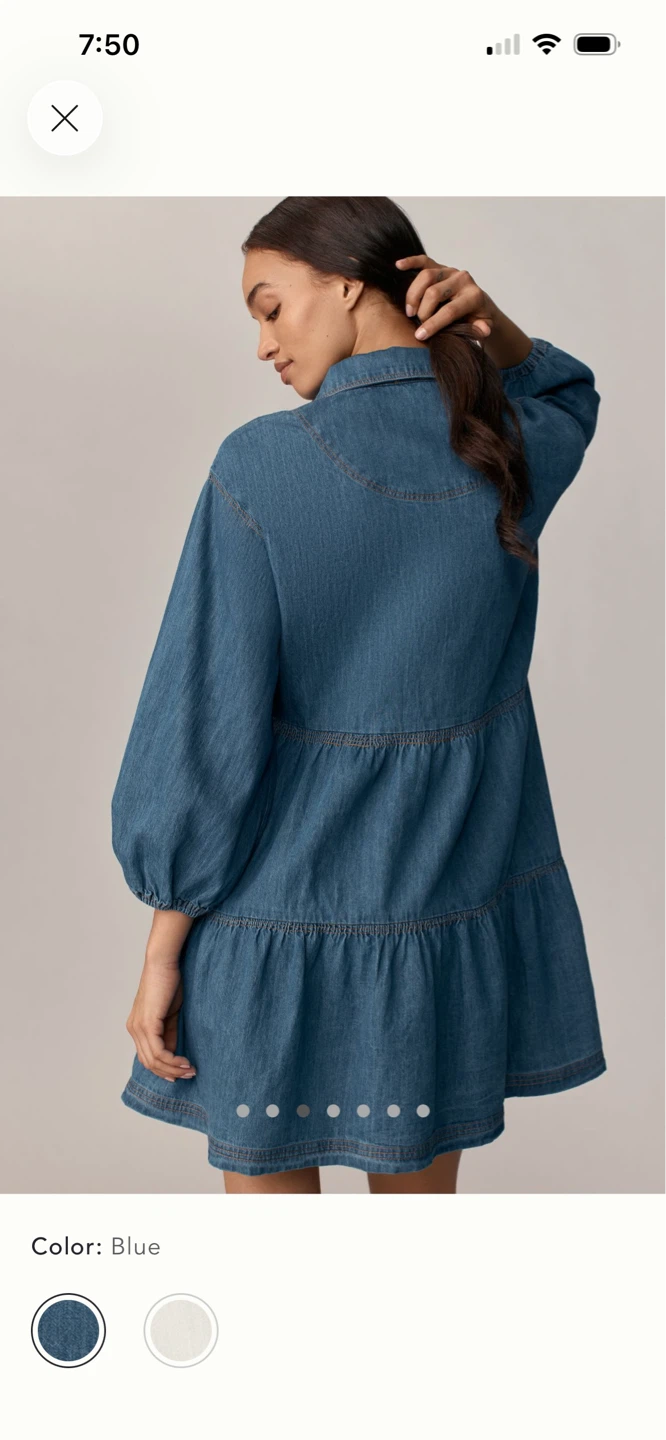 BNWT Anthropologie Maeve Bettina Denim Shirt Dress S - photo 3