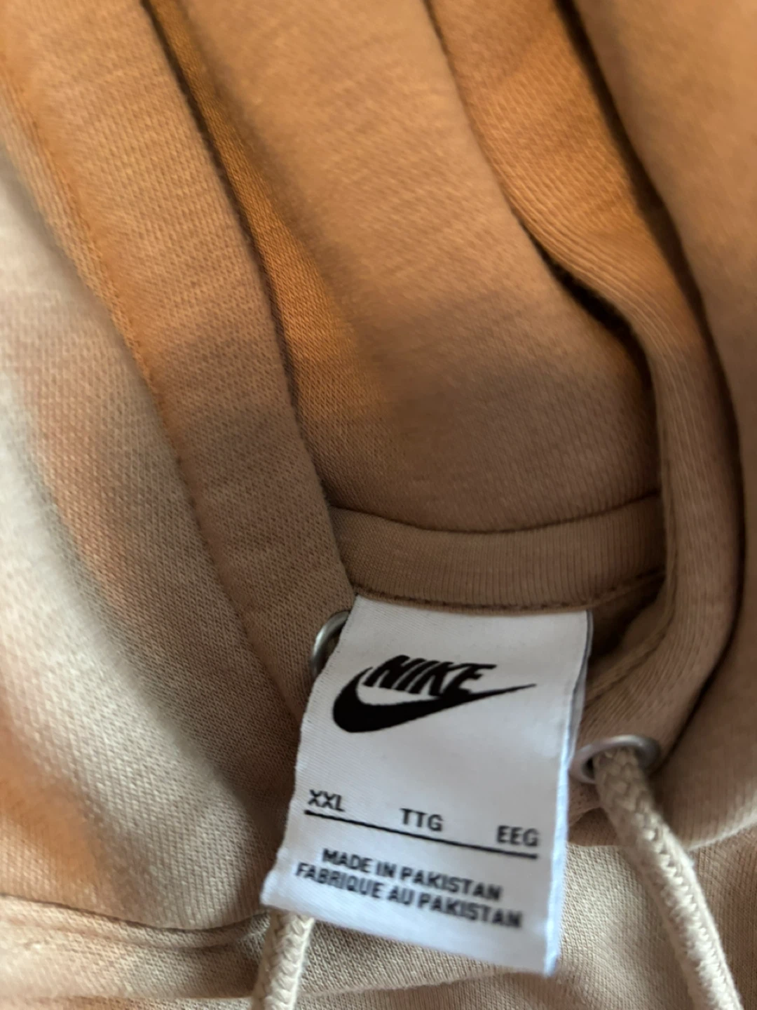 Nike Hoodie Fleece Pullover Tan XXL - photo 2