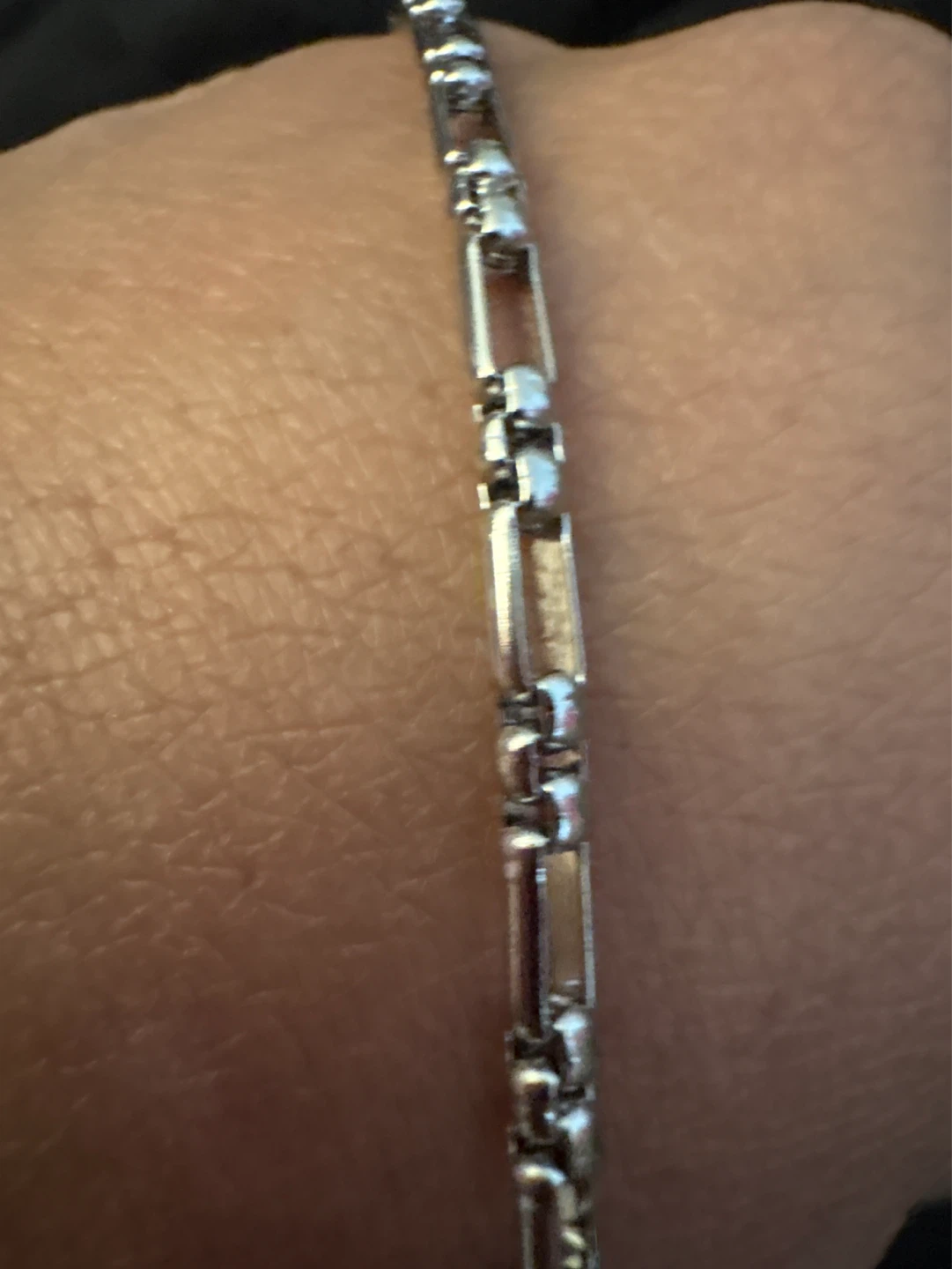 New Silver unique SS interlocking box chain Bracelet - photo 4