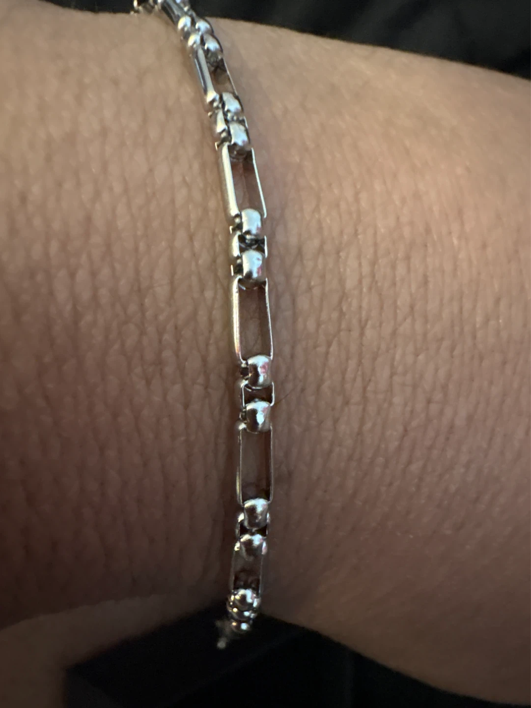 New Silver unique SS interlocking box chain Bracelet
