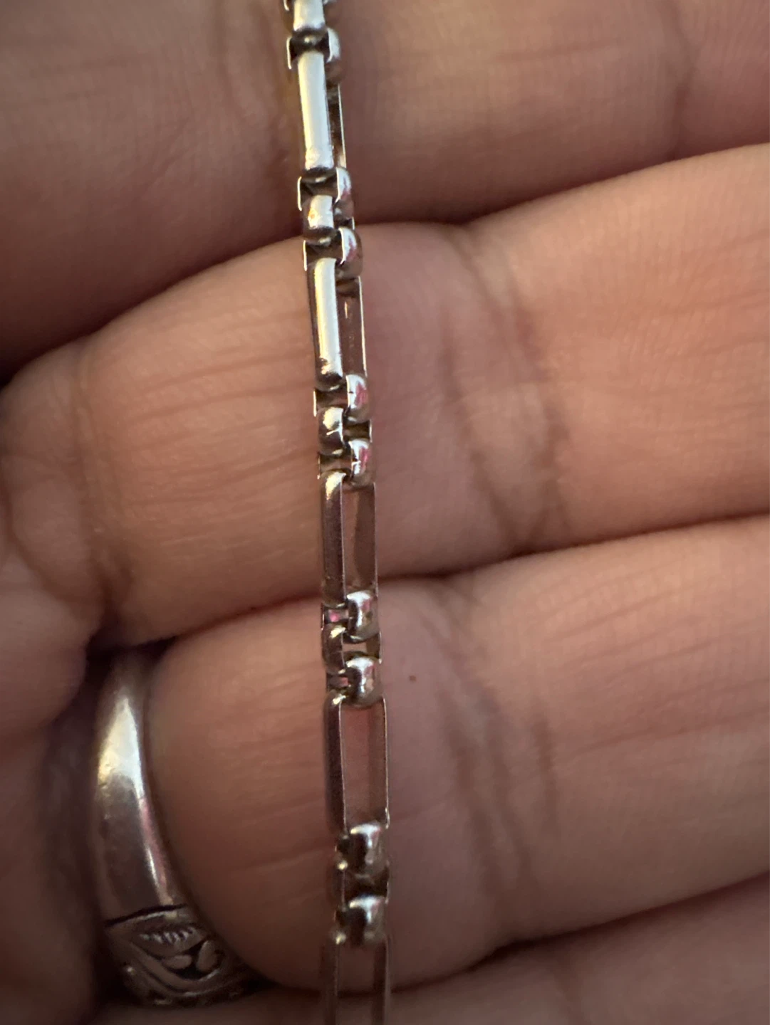 New Silver unique SS interlocking box chain Bracelet - photo 2