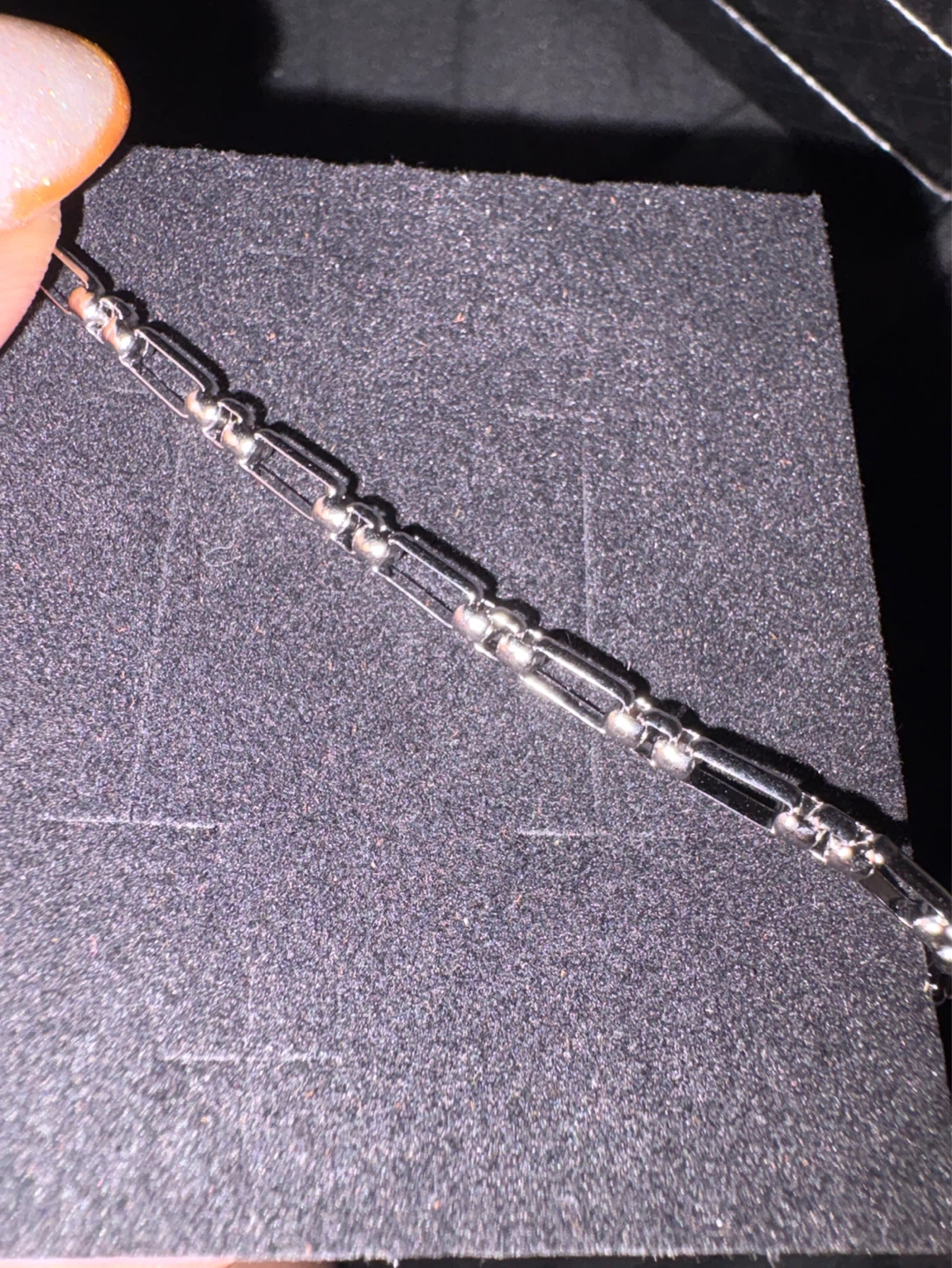 New Silver unique SS interlocking box chain Bracelet - photo 3
