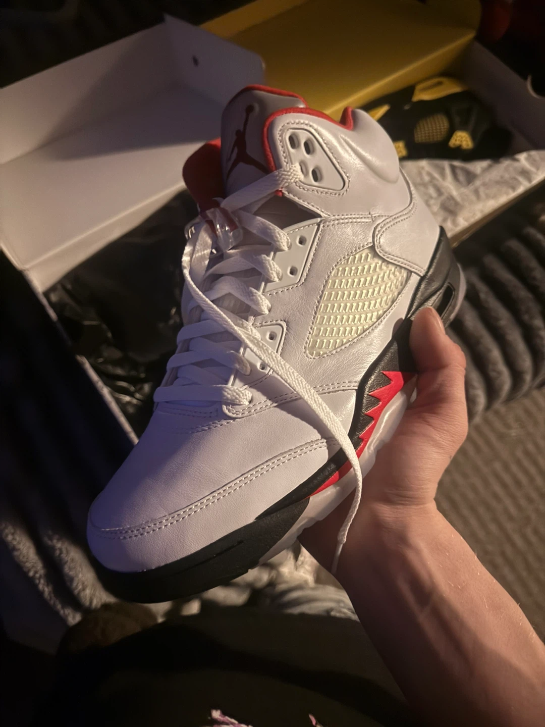 Nike Air Jordan 5 Retro (Fire Red) “Silver Tongue” Sneakers