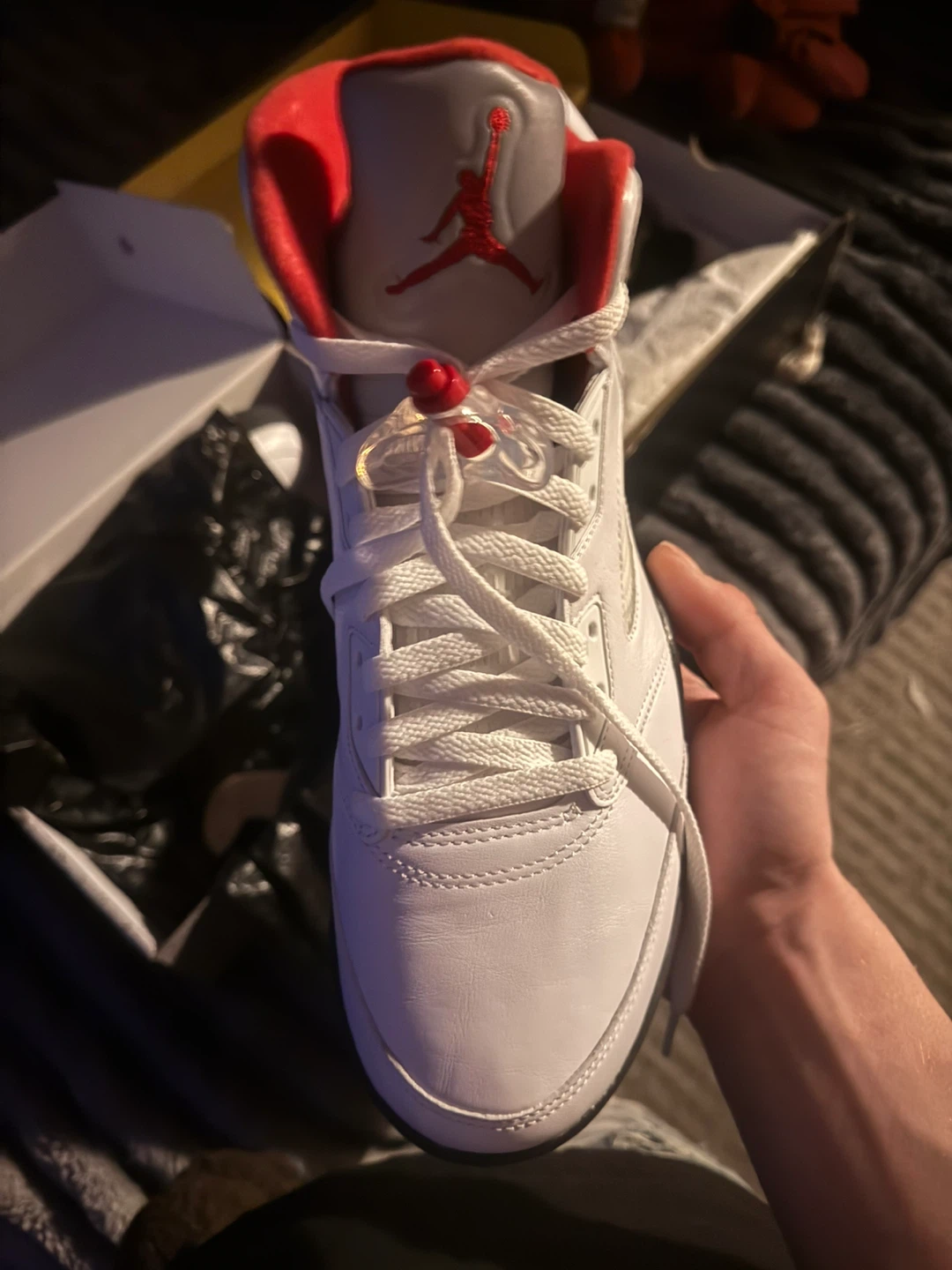 Nike Air Jordan 5 Retro (Fire Red) “Silver Tongue” Sneakers - photo 3