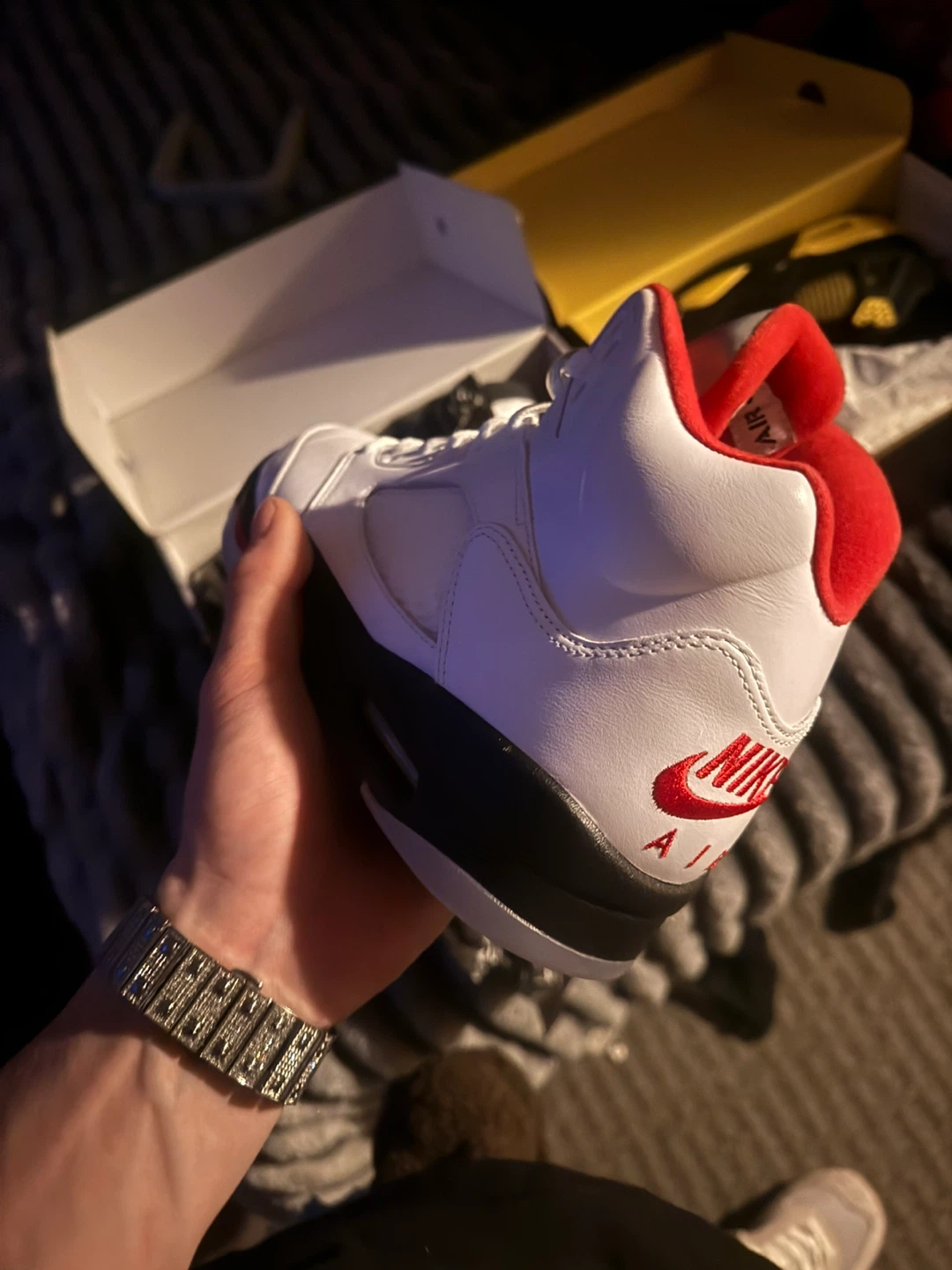 Nike Air Jordan 5 Retro (Fire Red) “Silver Tongue” Sneakers - photo 4
