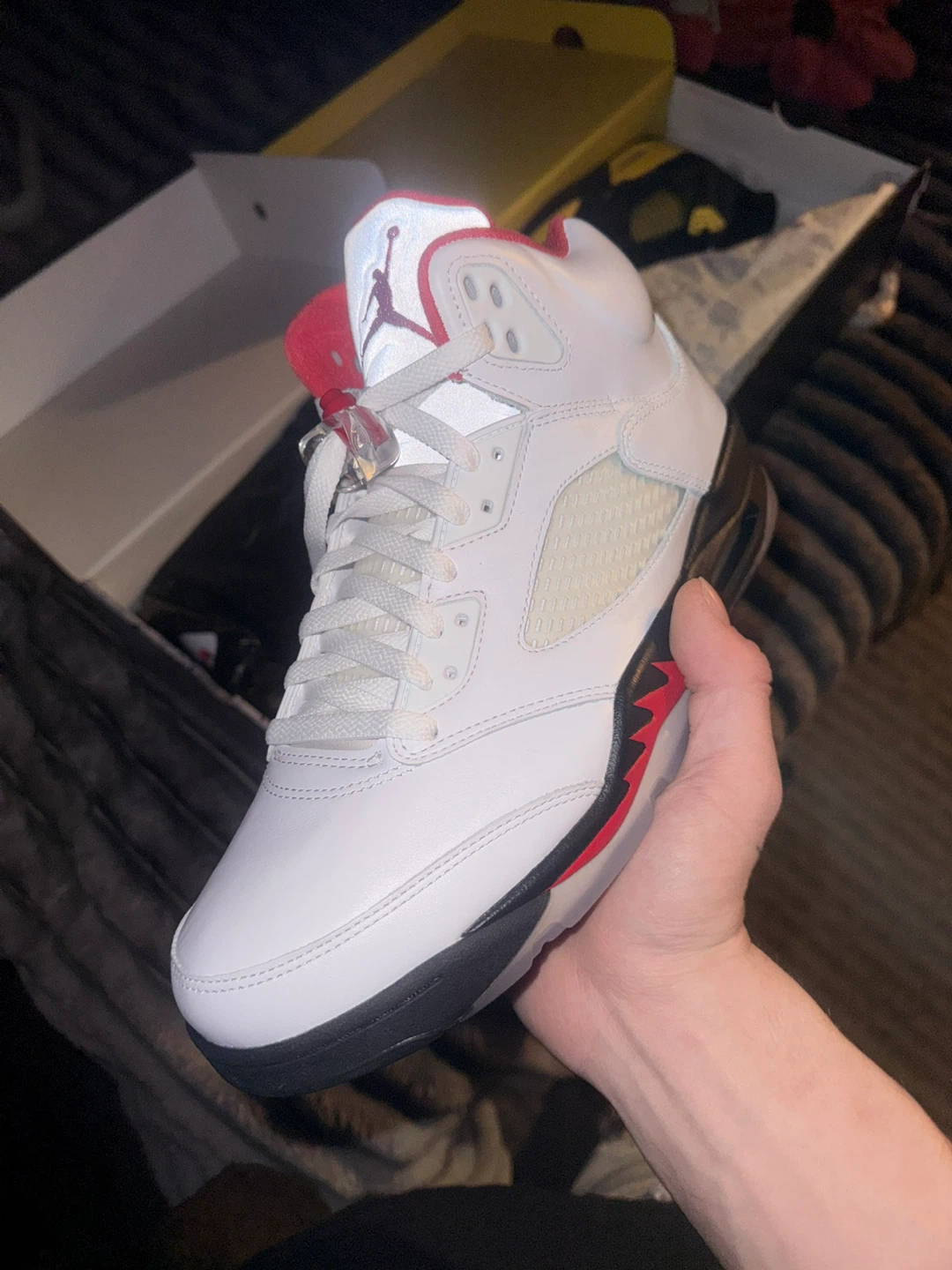 Nike Air Jordan 5 Retro (Fire Red) “Silver Tongue” Sneakers - photo 2