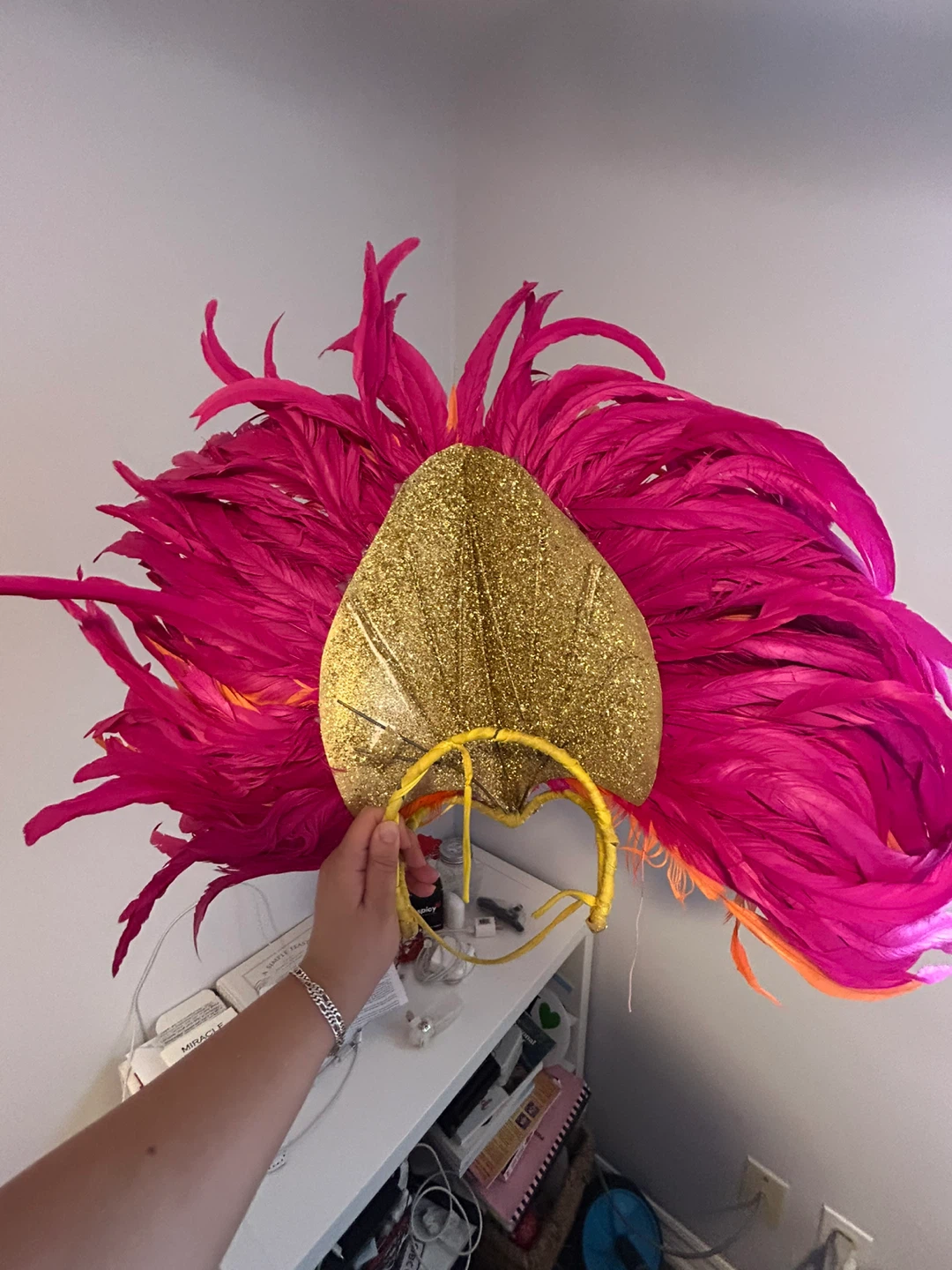 Feather Headdress - Pink, Orange, Yellow - photo 4